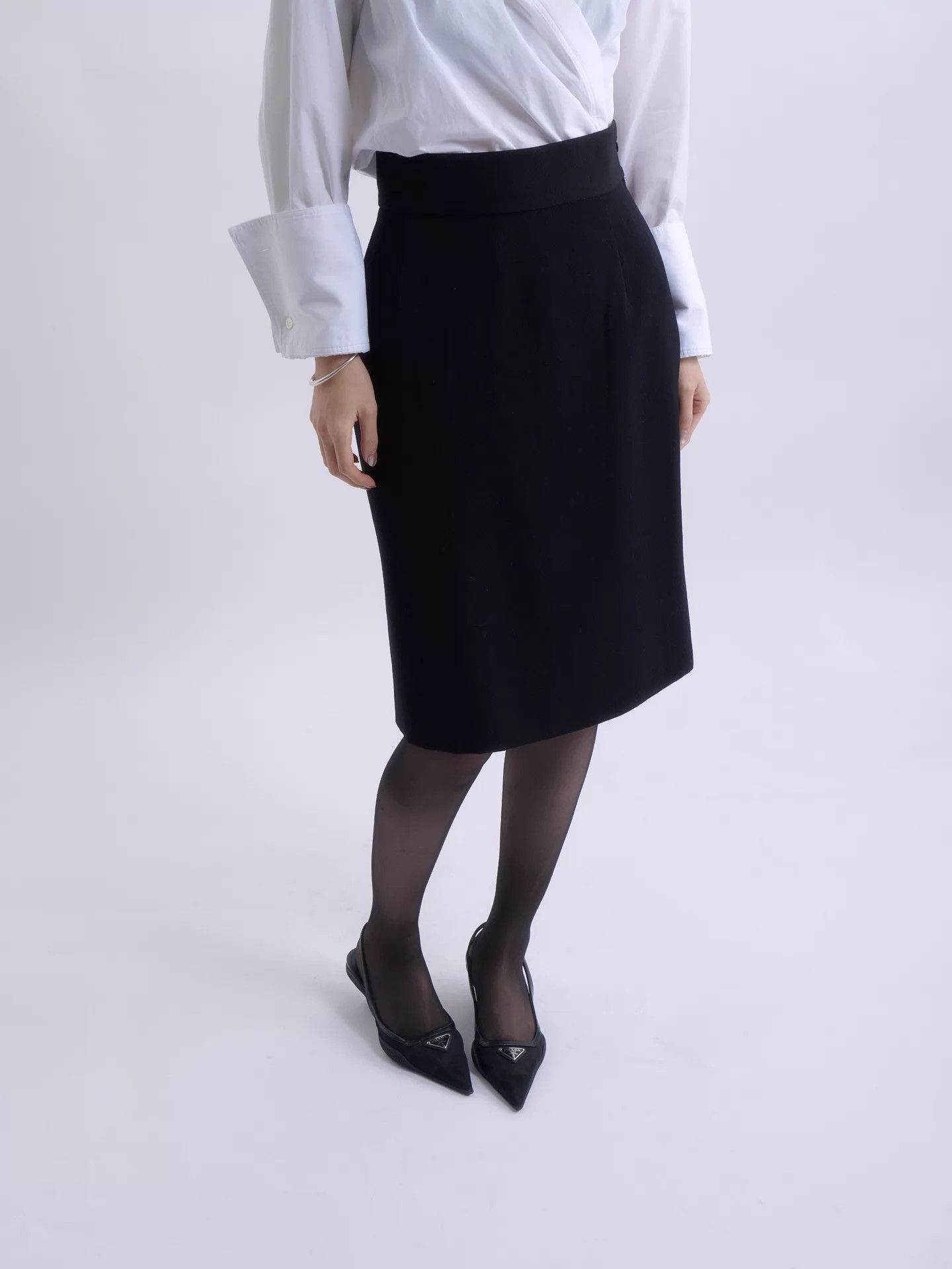 Prada PRADA 00s Black High-Waist Pencil Skirt Size 27" / US 4 / IT 40 - 6 Thumbnail