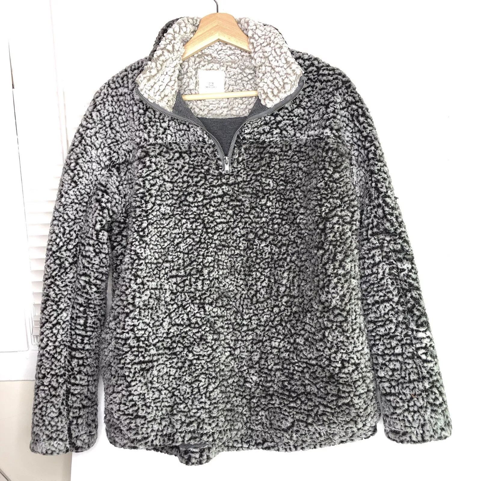 Other Sherpa Black White 1/4 Zip Jacket S Pullover Sweatshirt Size S / US 4 / IT 40 - 1 Thumbnail
