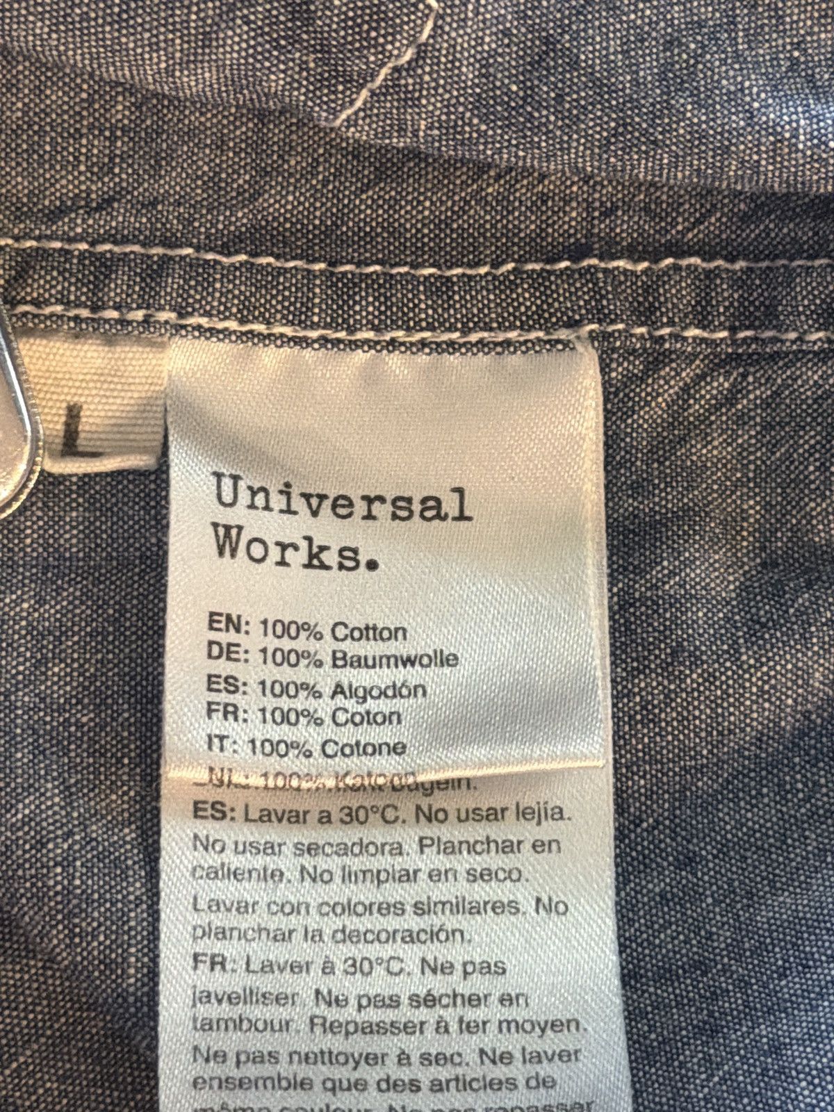 Universal Works Chambray short sleeve beach shirt Size US L / EU 52-54 / 3 - 5 Thumbnail