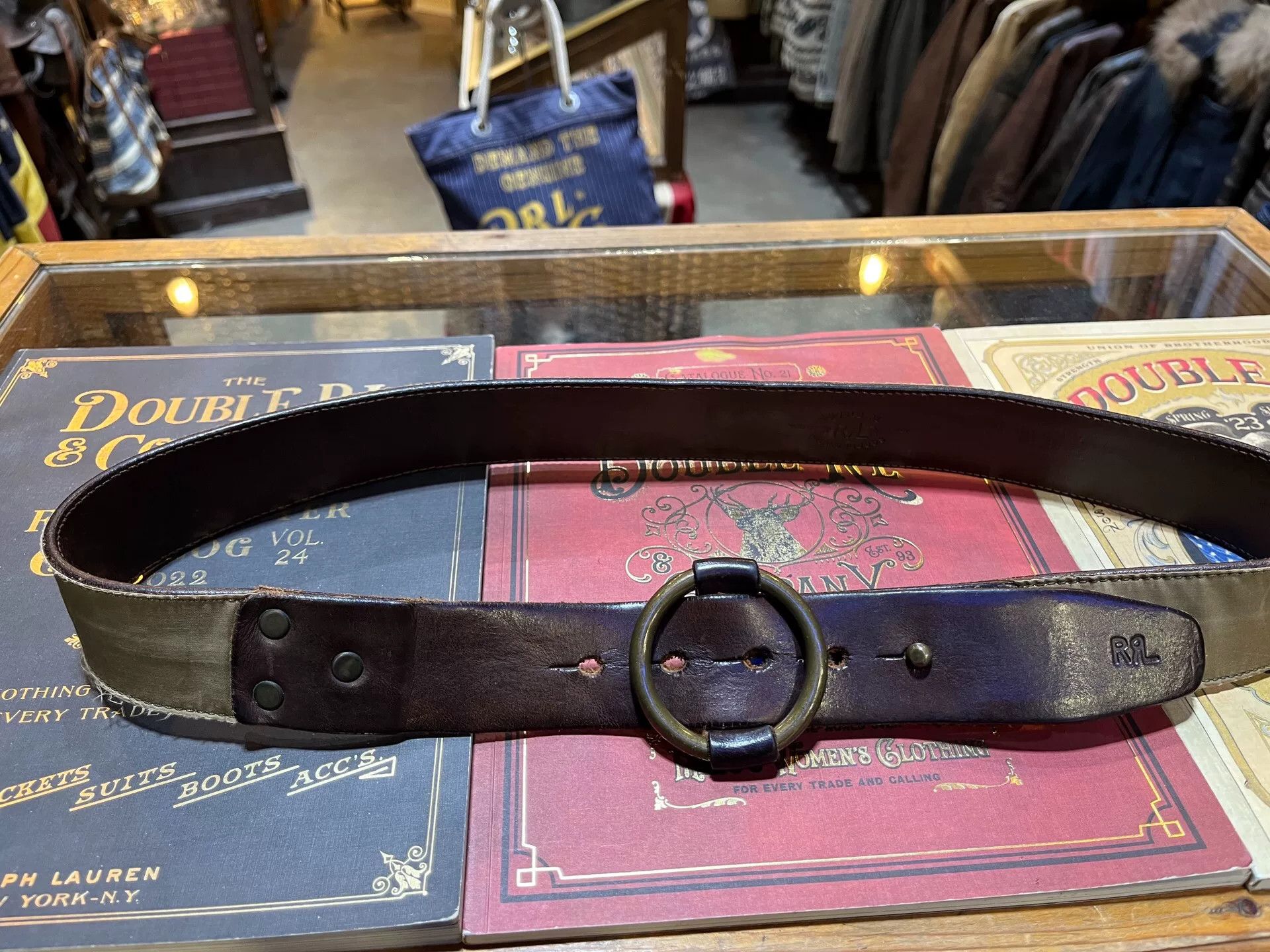 RRL Ralph Lauren vintage rrl leather belt by ralph lauren Size ONE SIZE - 1 Thumbnail