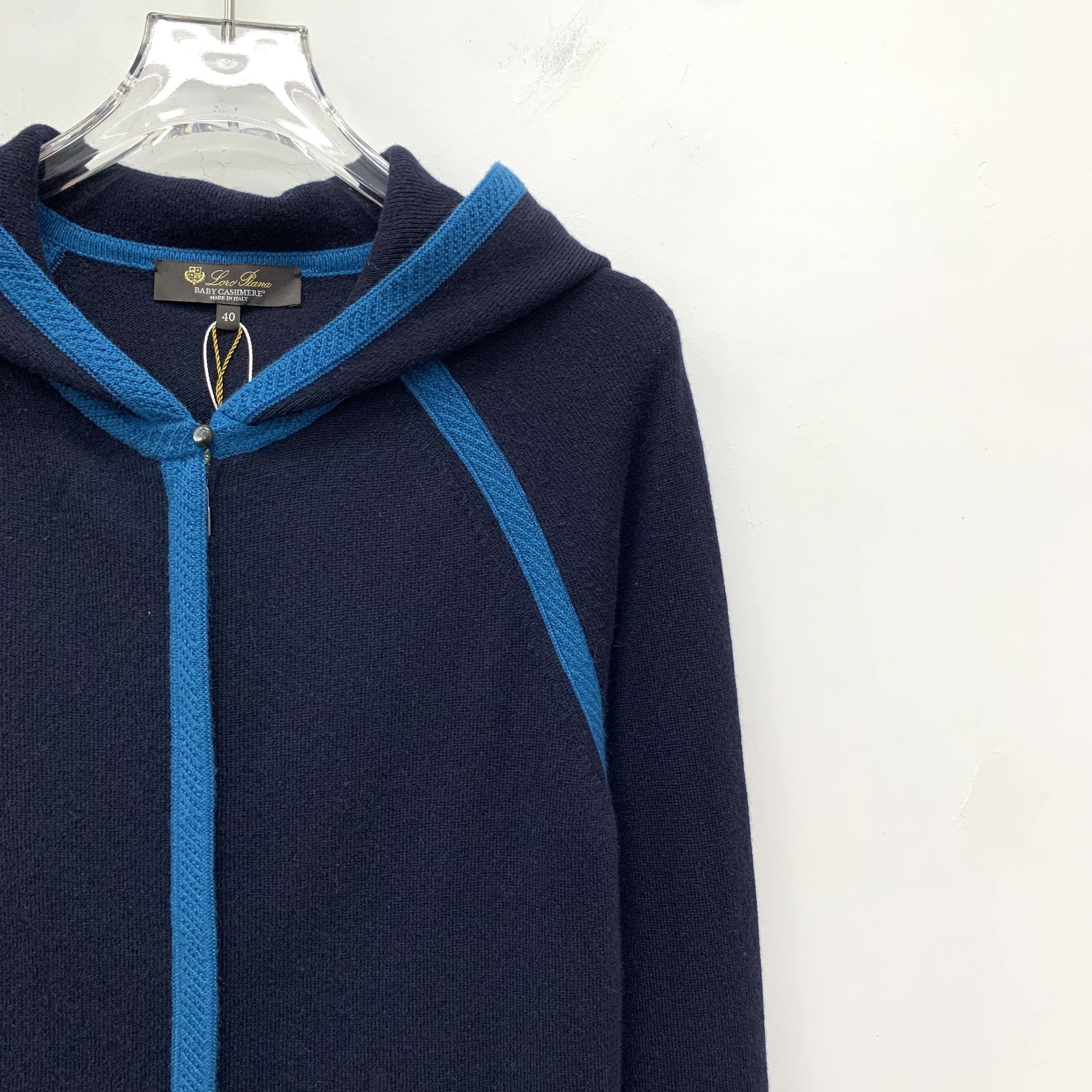 Loro Piana Loro Piana Bady Cashmere Hoodie Jacket Navy (40) Size S / US 4 / IT 40 - 3 Thumbnail
