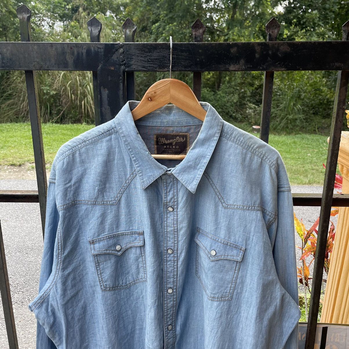 Vintage × Wrangler 🔥Oversize Vintage Wrangler Stoned Wash Western Button Shirts Size US XXL / EU 58 / 5 - 3 Thumbnail