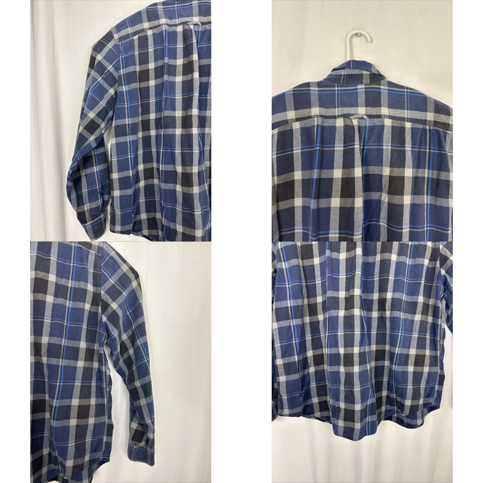 Eddie Bauer Eddie Bauer Shirt Mens 2XL Long Sleeve Button-Up Flannel Blue Plaid Cotton N/A Hole Size US XXL / EU 58 / 5 - 9 Thumbnail