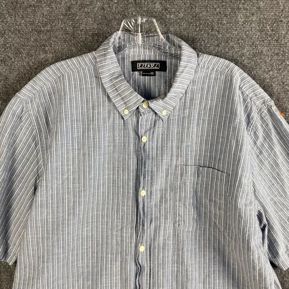 Ezekiel Ezekiel Button Down Shirt Men's XXL Short Sleeve 2XL Striped Size US XXL / EU 58 / 5 - 2 Thumbnail
