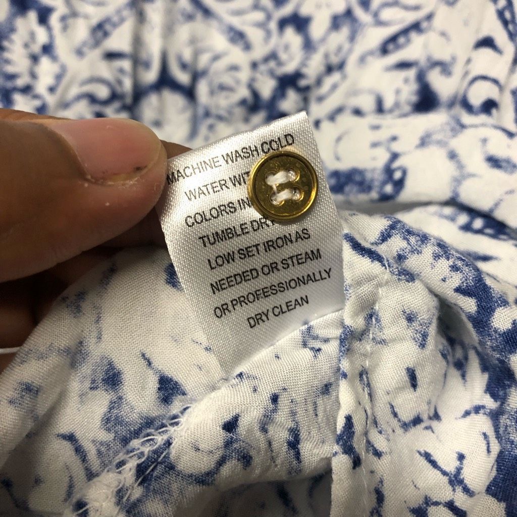 Other Grand & Greene Blue White Geometric Button-Up Blouse, Size X Size XL / US 12-14 / IT 48-50 - 7 Thumbnail