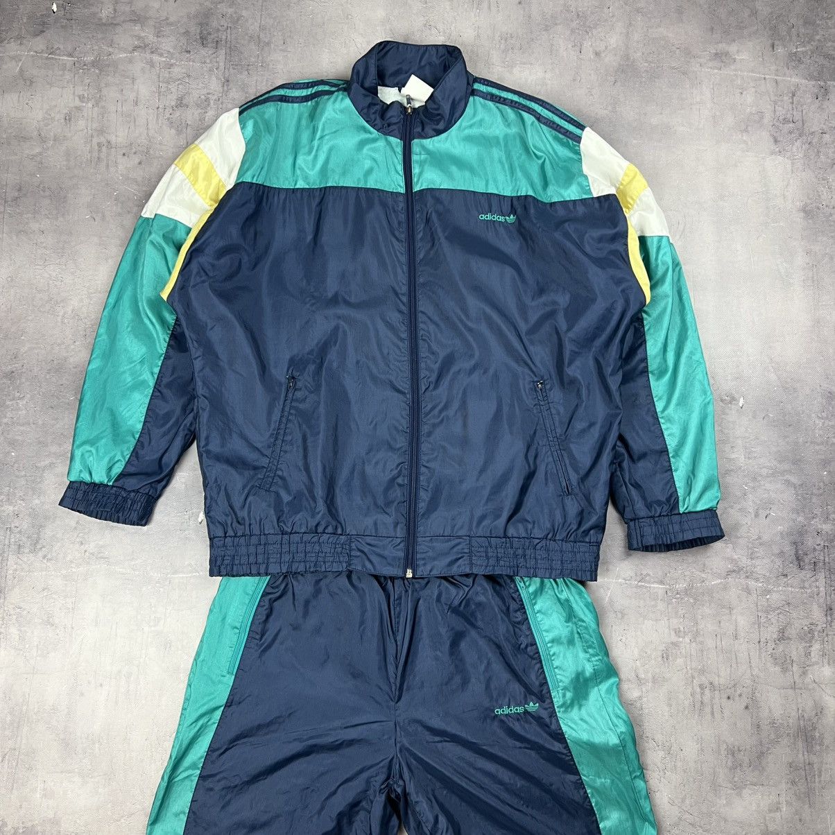 Vintage Rare! Adidas Vintage Nylon Suit Track Jacket Pants 90s Size US XL / EU 56 / 4 - 1 Thumbnail