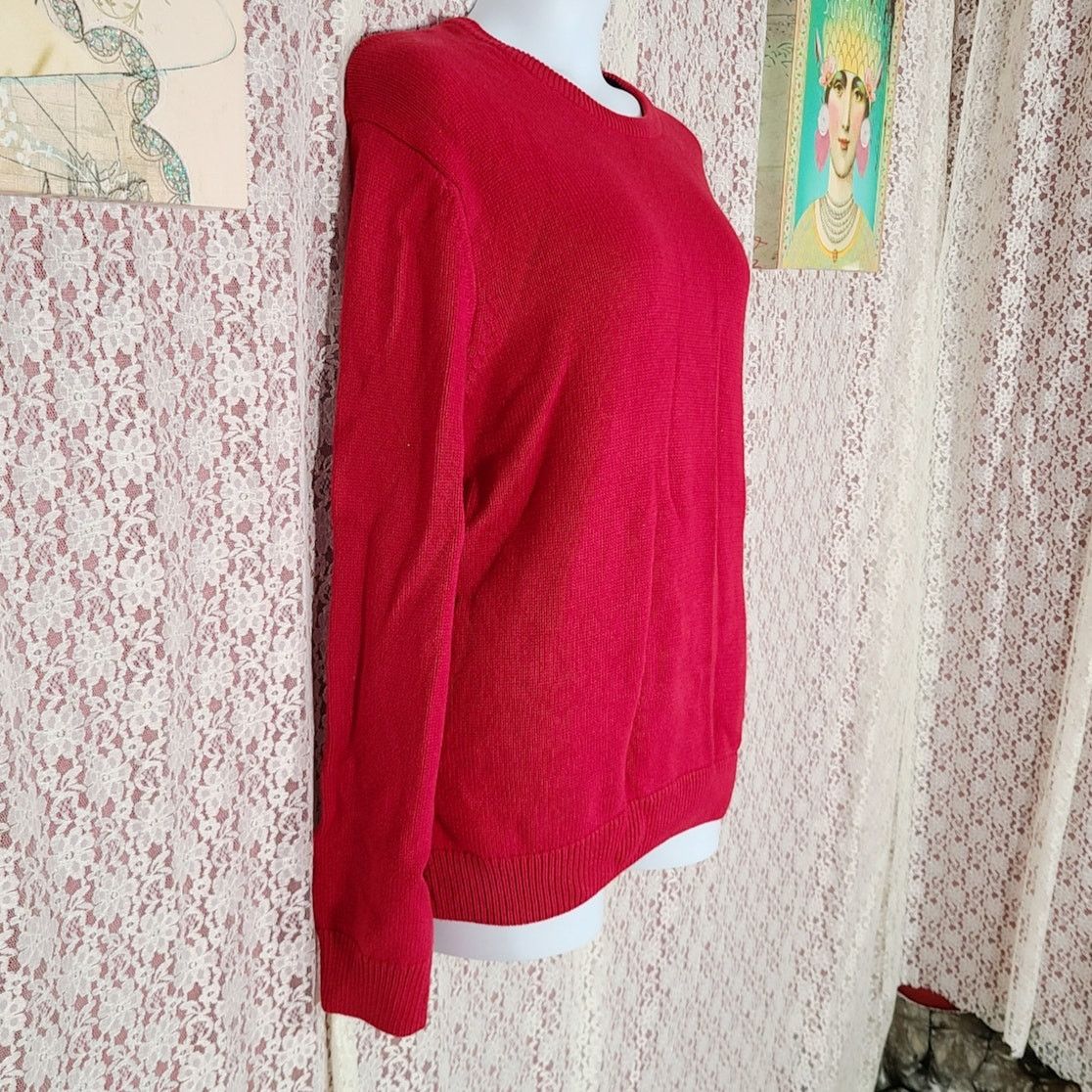 Chaps Vintage 90s chaps red knit sweater size XL Size XL / US 12-14 / IT 48-50 - 2 Thumbnail