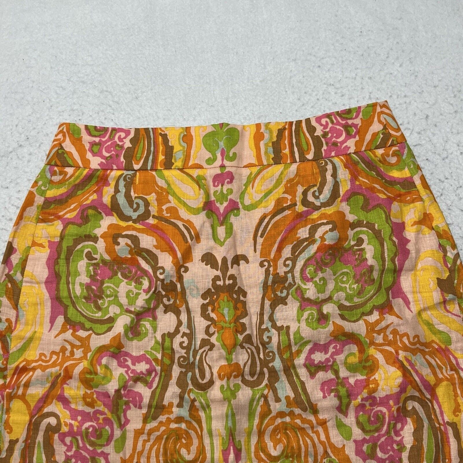 J.Crew J. Crew Women's Size 2 Linen Pencil Skirt Split Back Zip Up Size 26" / US 2 / IT 38 - 2 Thumbnail