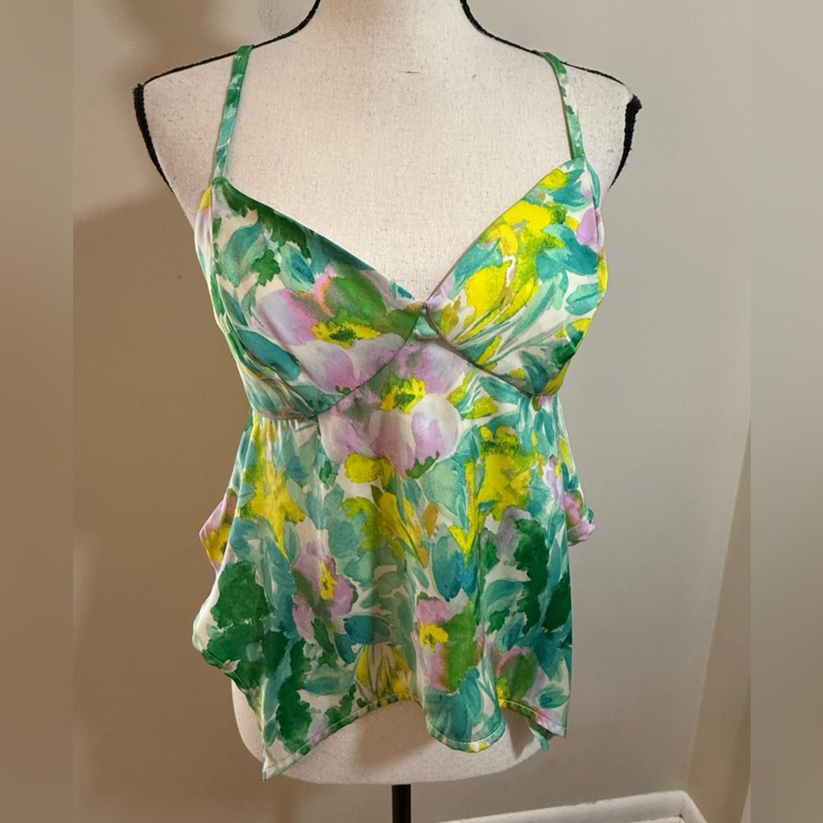 Other Wild Fable pastel floral crop tank handkerchief hem SZ SM Size S / US 4 / IT 40 - 1 Thumbnail