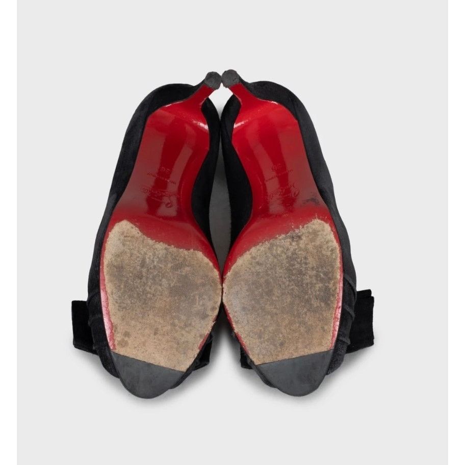 Christian Louboutin Christian Louboutin Black Suede Bow Heels - Size EU 36 Size US 5 / IT 35 - 5 Thumbnail