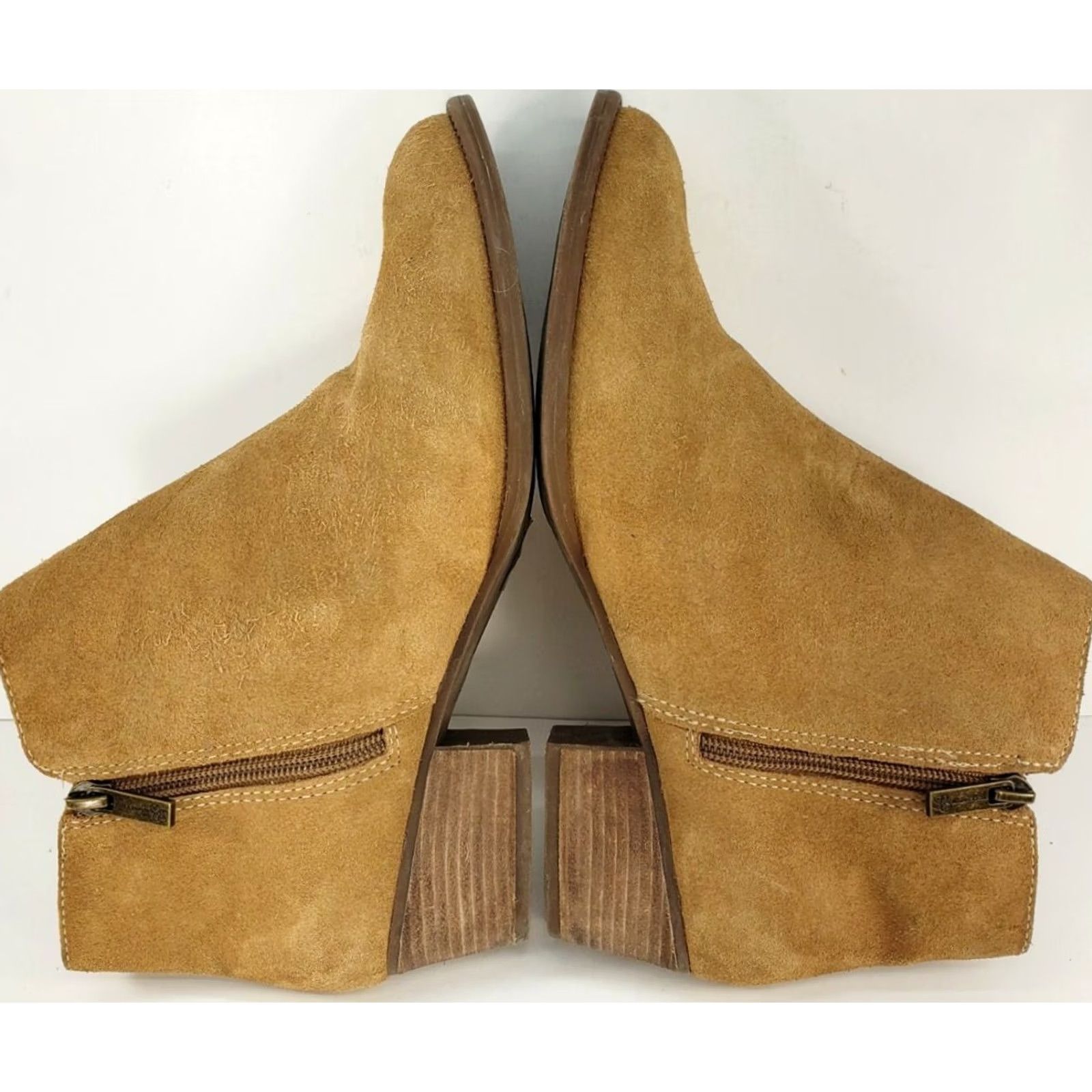 Jessica Simpson JESSICA Simpson Delaine Women's Ankle Boots Tan Suede Leather Block Heel Zip 9.5M Boots Size US 10 / IT 40 - 7 Thumbnail