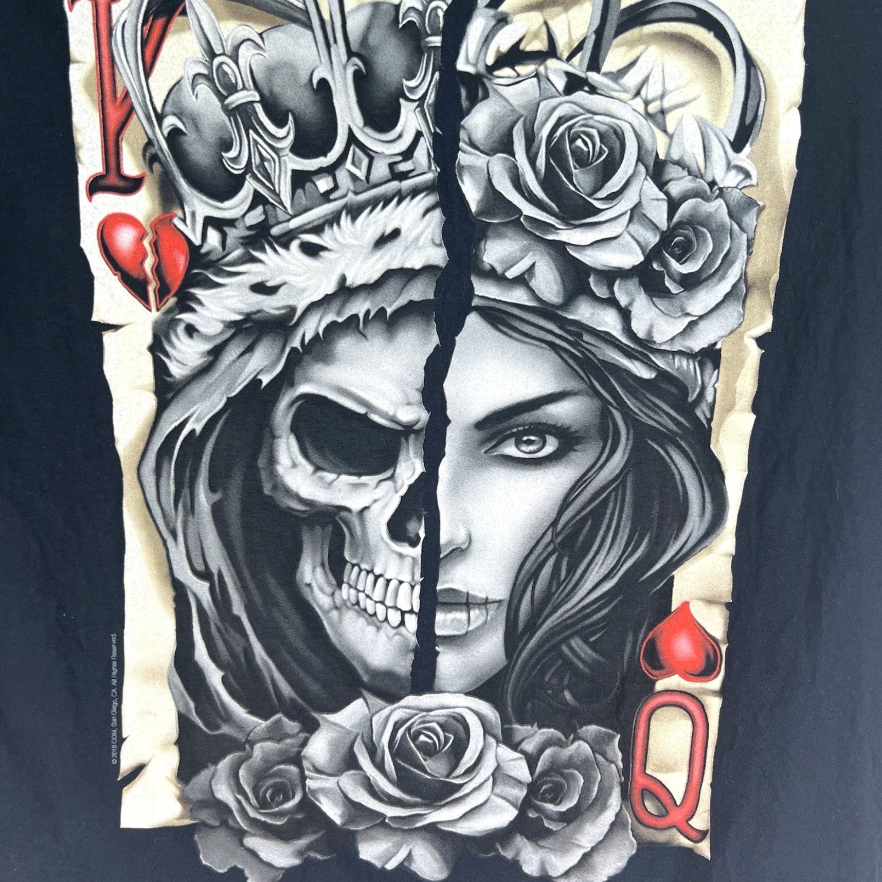 Vintage Dom Clothing T-Shirt King And Queen Of Hearts Adult XL Black Size US XL / EU 56 / 4 - 2 Thumbnail