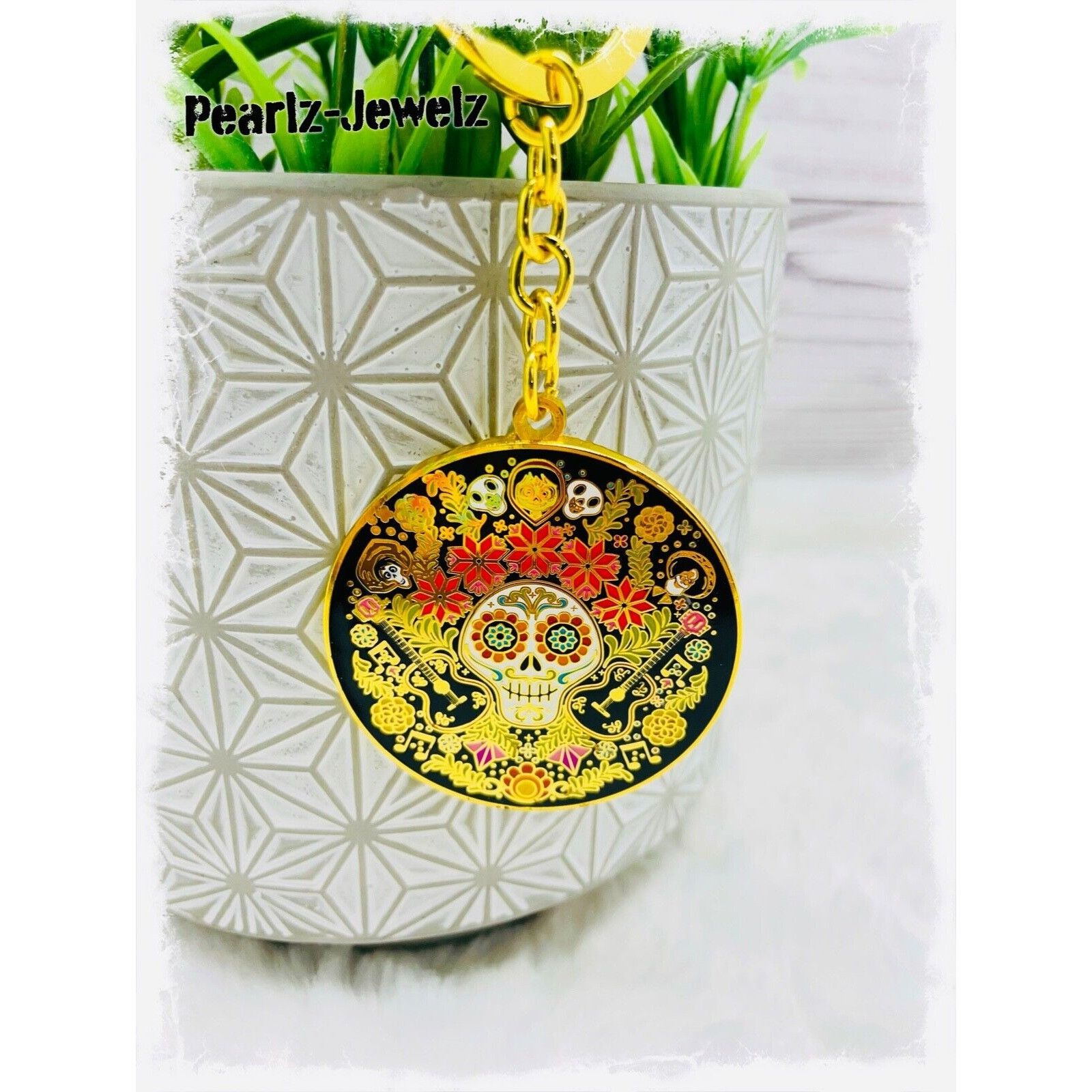 Disney Loungefly Disney Pixar Coco Sugar Skull Enamel Keychain - Bo Size ONE SIZE - 2 Thumbnail