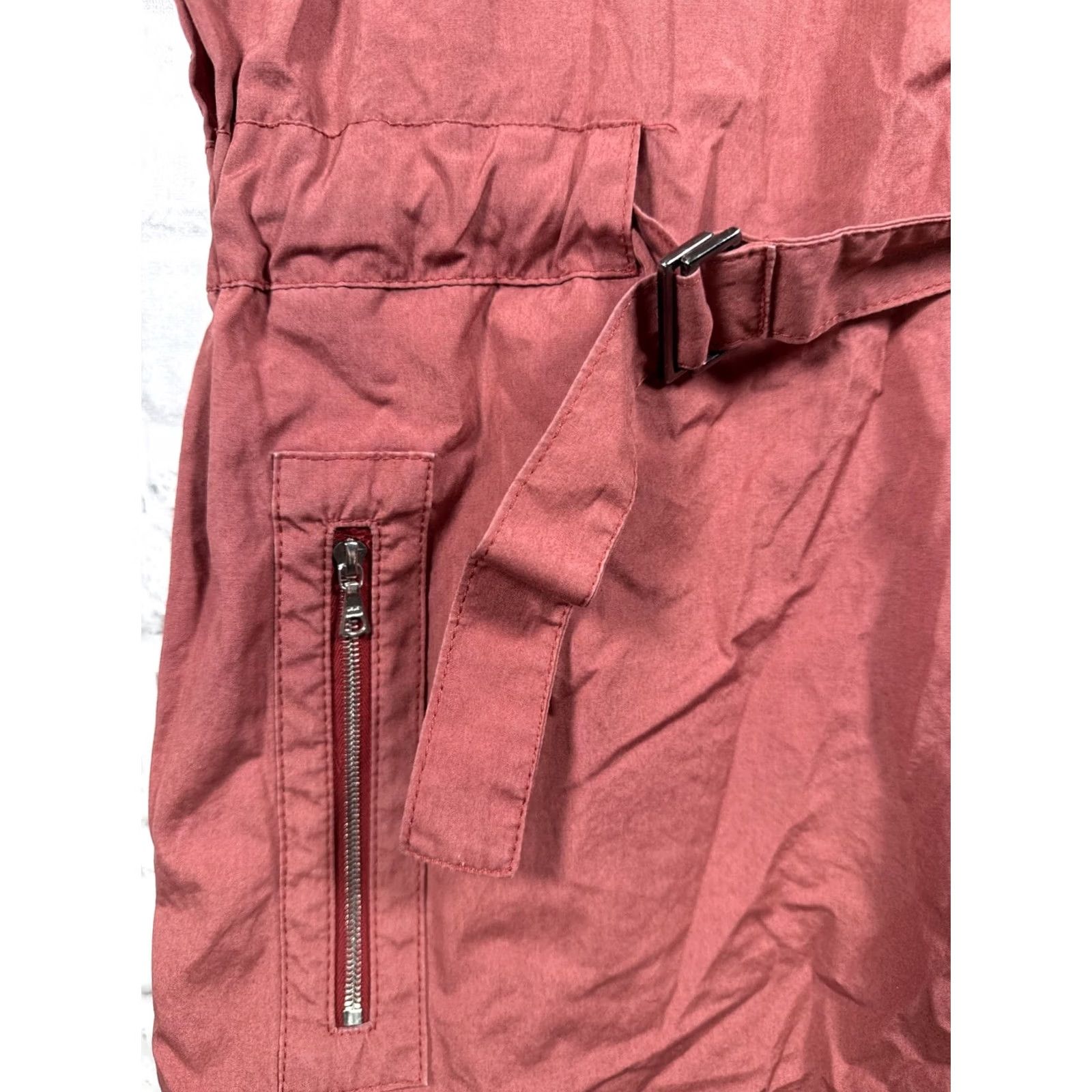 Vintage VINTAGE Hugo Boss Women's Dress Shirt Dress Women’s Medium Rust Red Short Sleeve Drawstring Waist Size 32" / US 10 / IT 46 - 5 Thumbnail