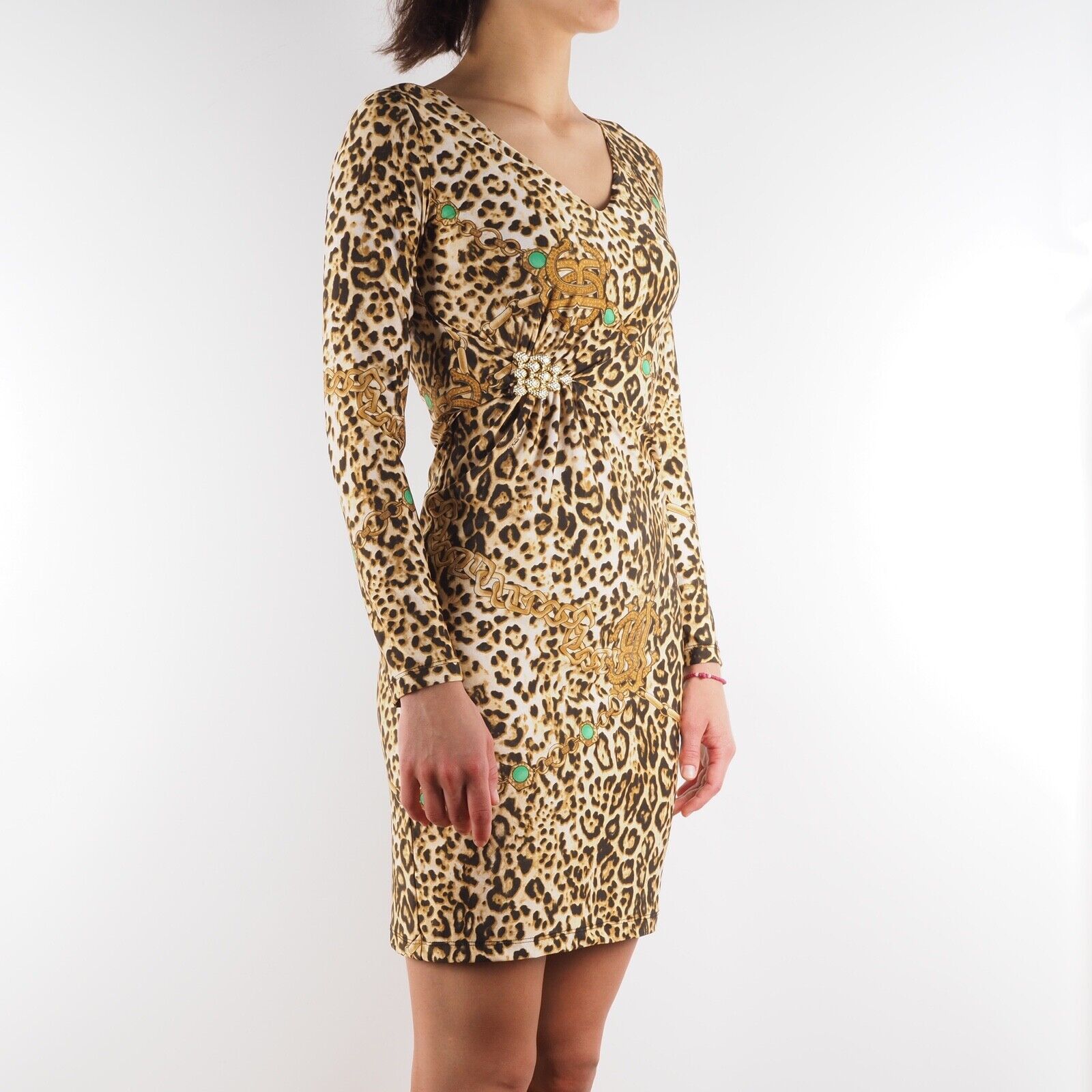 Roberto Cavalli Roberto Cavalli Animal Print Bodycon Mini Viscose Dress Size S / US 4 / IT 40 - 2 Thumbnail