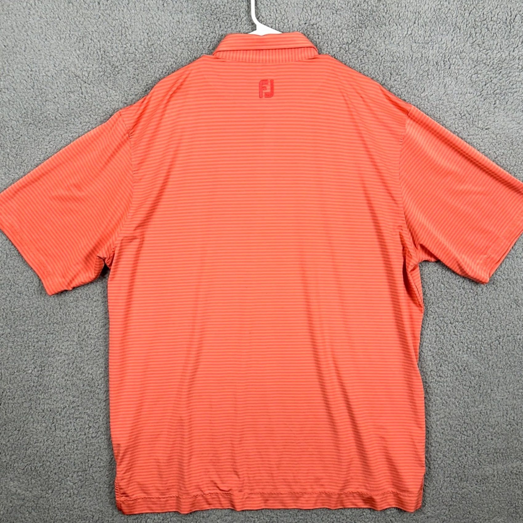Footjoy FootJoy Polo Shirt Mens 2XL Orange Striped Short Sleeve Rugby Golf Shirt Size US XXL / EU 58 / 5 - 3 Thumbnail
