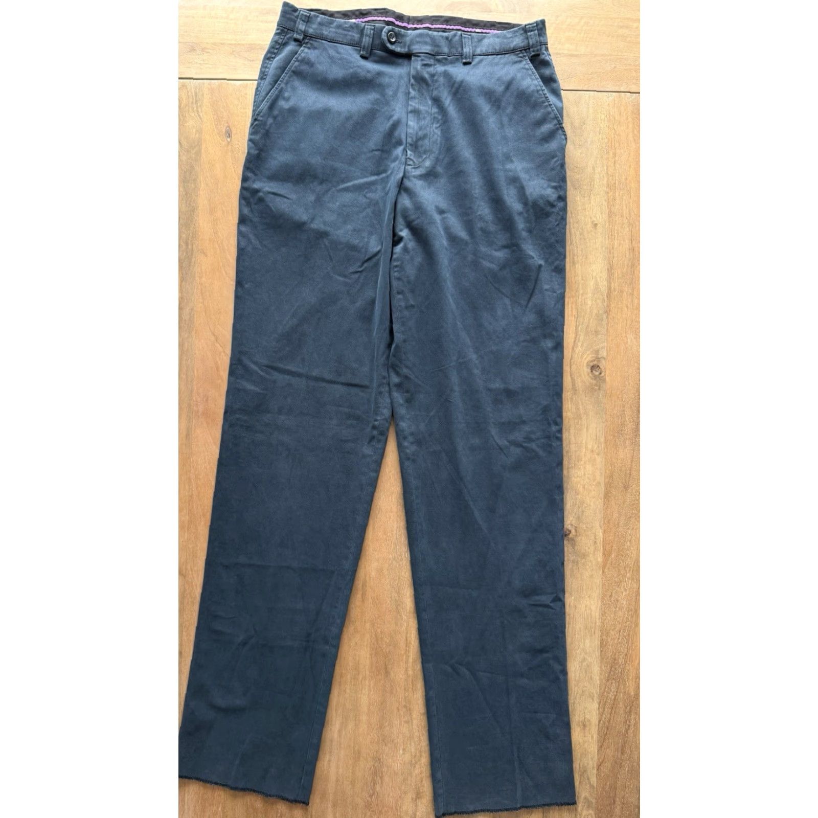 Vintage Hiltl Napa Twill Pants Men 35 Blue Straight Leg 5-Pocket Middle Rise Regular Fit Size US 35 - 2 Thumbnail