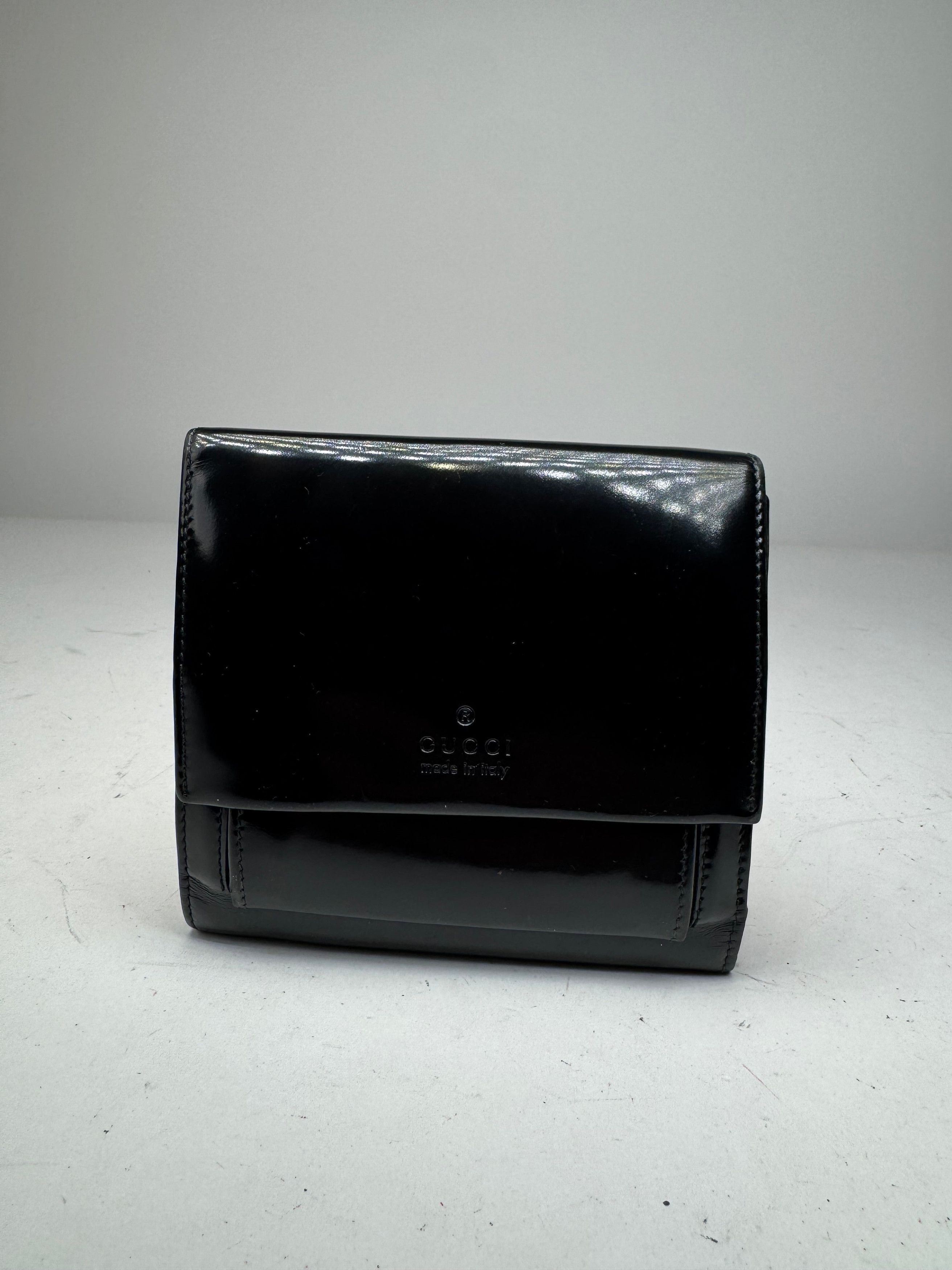 Gucci Vintage Patent Leather Wallet Black Size ONE SIZE - 1 Thumbnail