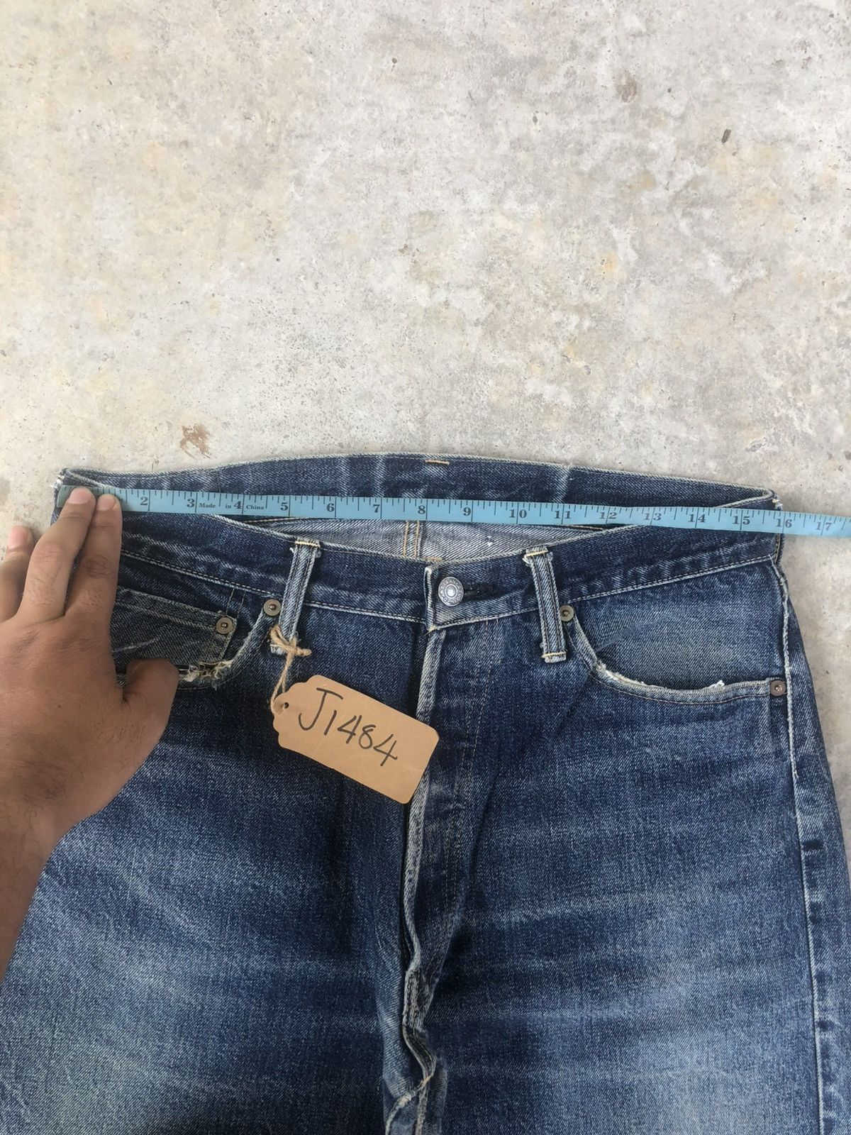 Studio D'Artisan Studio D’Artisan SD101 Selvedge Denim Distressed Jeans Size US 31 - 25 Thumbnail