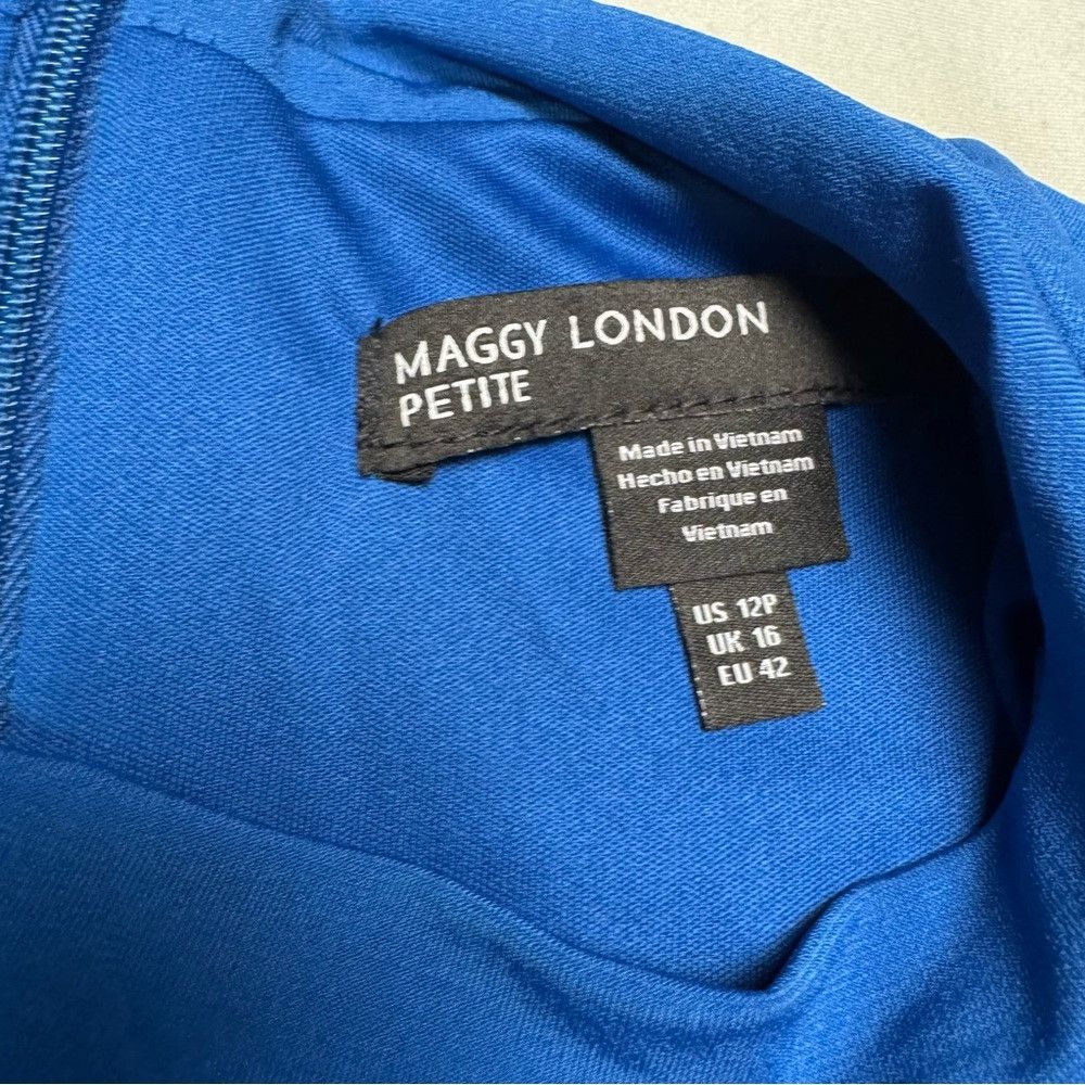 MAGGY LONDON NWT New Maggy London Short Sleeve Draped Front Jersey Blue Size XL / US 12-14 / IT 48-50 - 8 Thumbnail