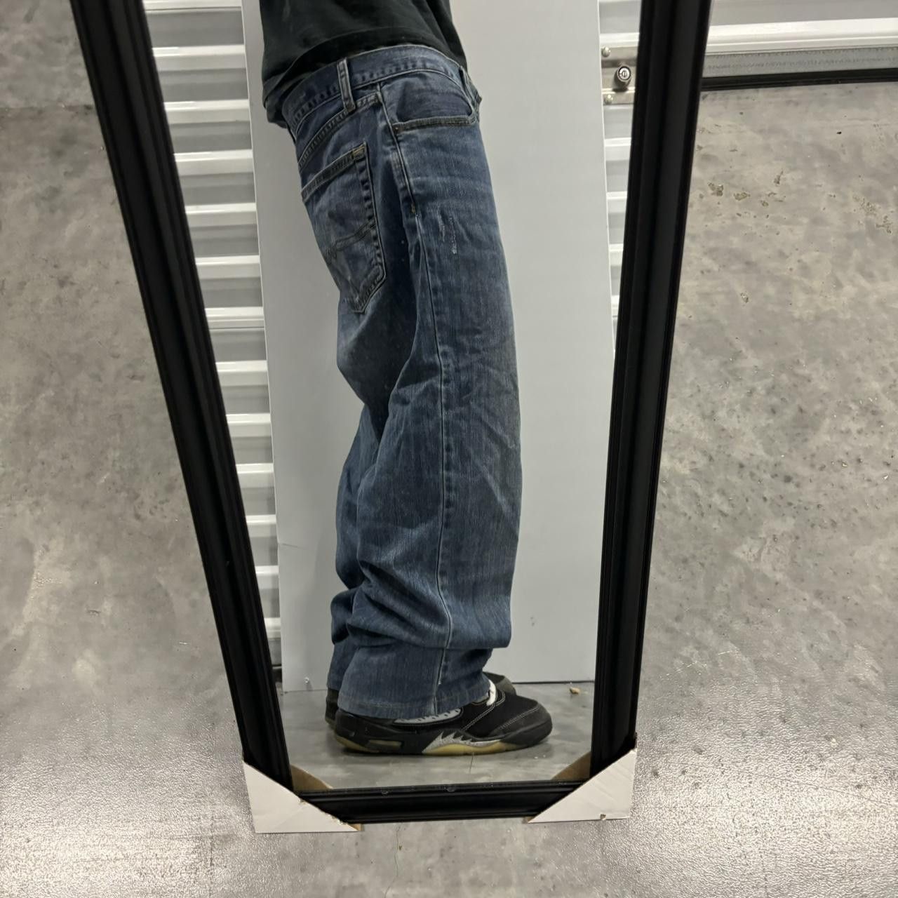 Japanese Brand × Vintage Crazy Vintage Y2K/2000s Baggy Grunge Dark Wash Skater Denim Jeans! Size US 36 / EU 52 - 2 Thumbnail