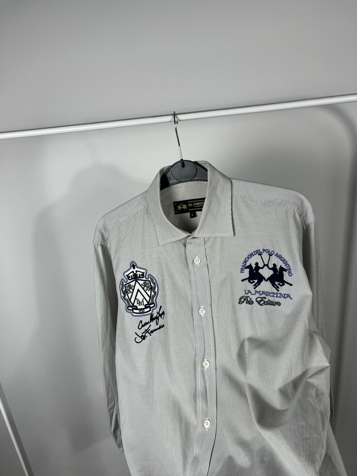 La Martina La Martina Polo Club Shirt Embroidered Striped Button Down L Size US L / EU 52-54 / 3 - 7 Thumbnail