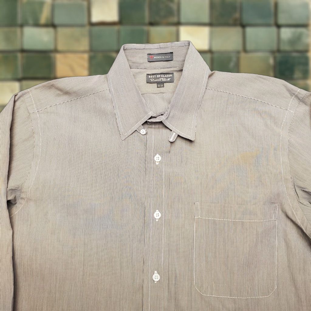 Robert Talbott Robert Talbott Shirt Men 15.5 Green Stripe Woven in Italy USA Made Best of Class Button-Up Long Sleeve Cotton Size US L / EU 52-54 / 3 - 1 Thumbnail