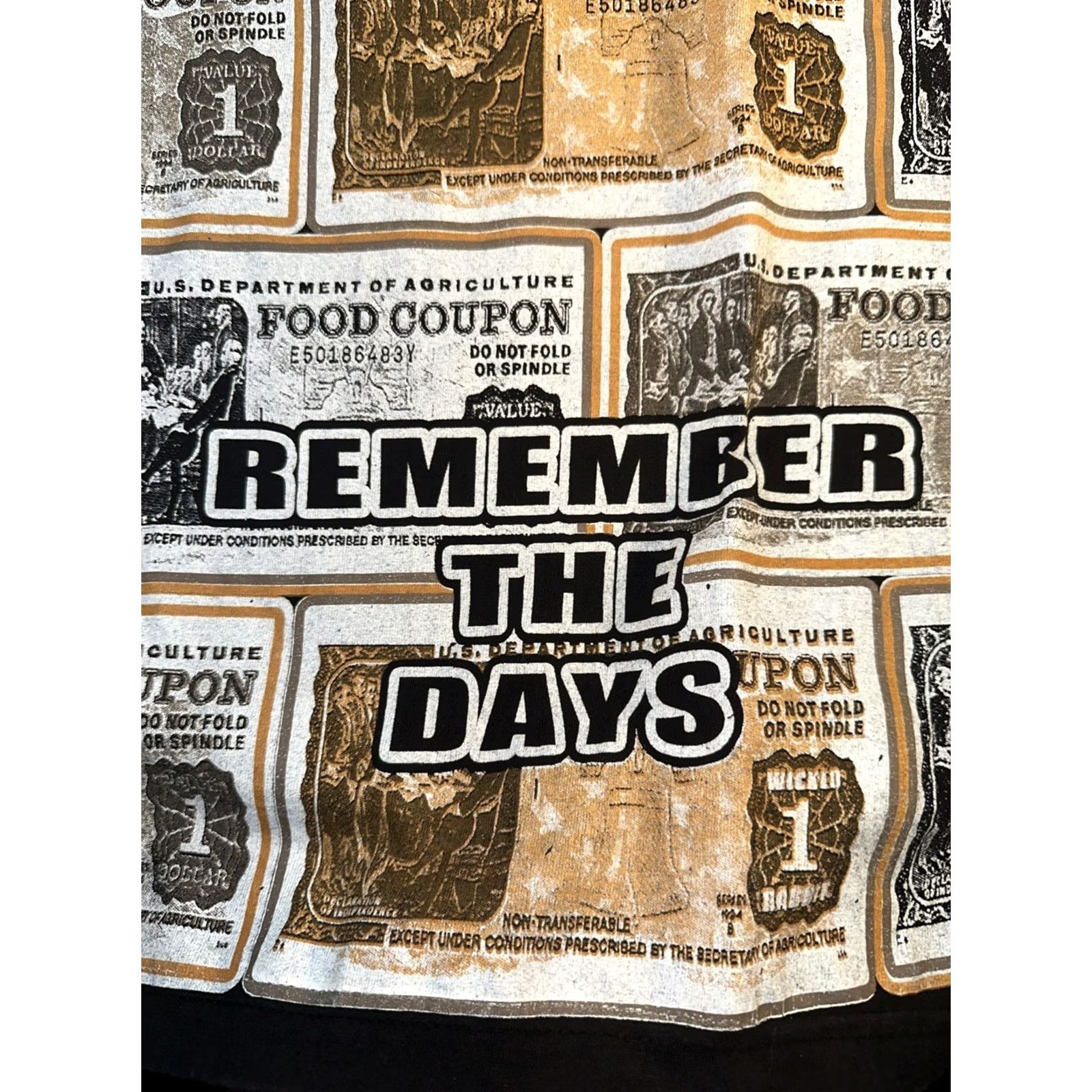 K2 VINTAGE Y2K 2XL Food Stamps “Remember the Days” Food Graphic T-Shirt Black Size US XXL / EU 58 / 5 - 3 Thumbnail