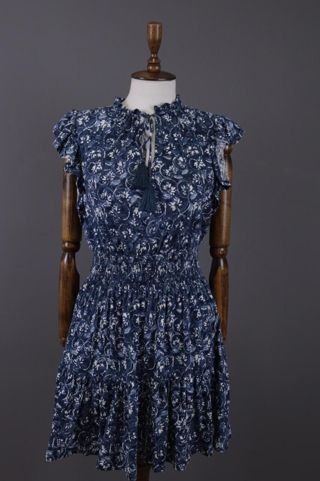 Lauren Ralph Lauren Lauren Ralph Lauren Blue Floral Blouse Short Dress Size 4 Size S / US 4 / IT 40 - 1 Thumbnail