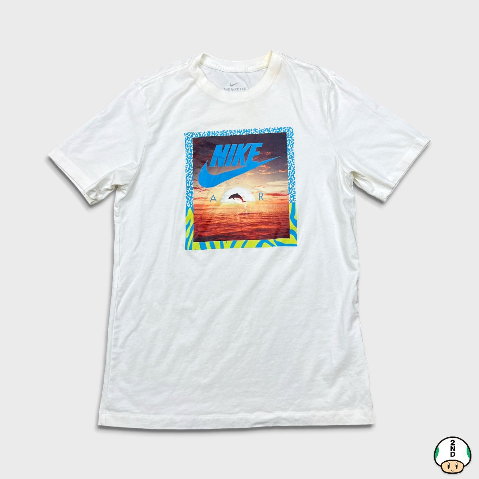 Nike × Vintage Nike Air Sportswear Swoosh Dolphin Beach Short Sleeve Tee Size US M / EU 48-50 / 2 - 1 Thumbnail