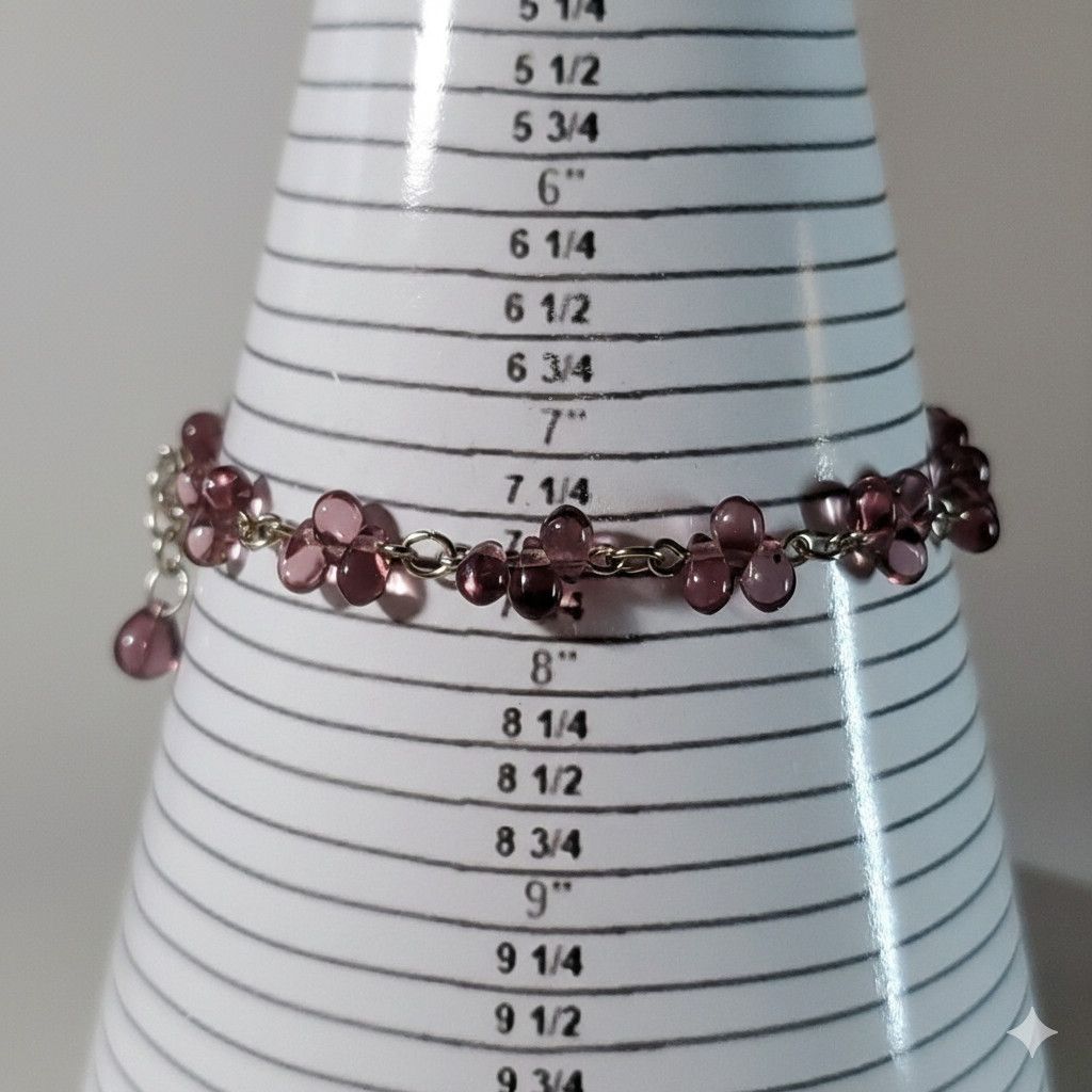 Other Bracelet & Earrings NEW Rhodium Plated Purple Glass Teardrop Size ONE SIZE - 7 Thumbnail