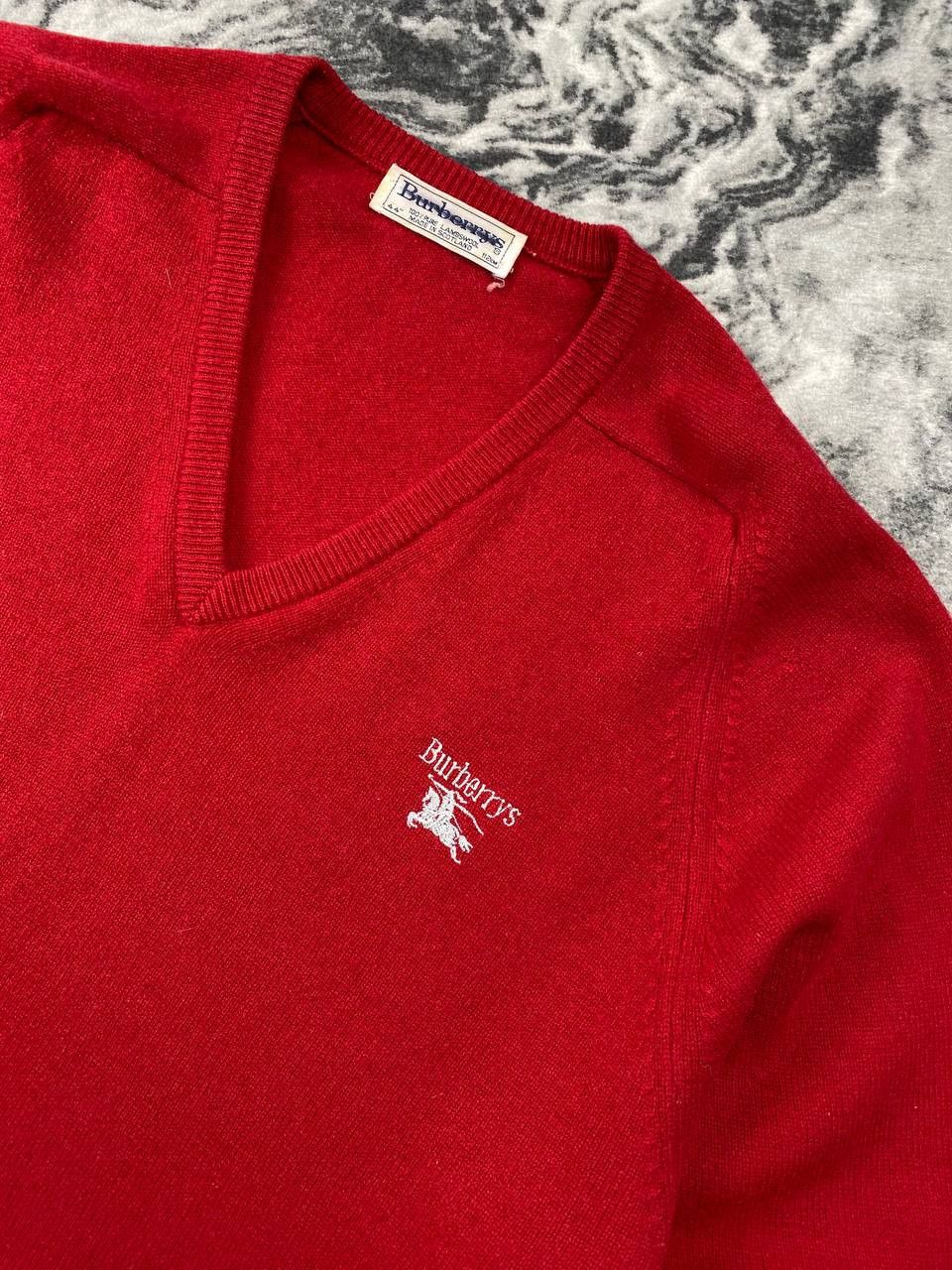 Burberry Vintage Burberrys 90s Wool Knit V Neck Sweater Men Size 44 Size US XXL / EU 58 / 5 - 2 Thumbnail