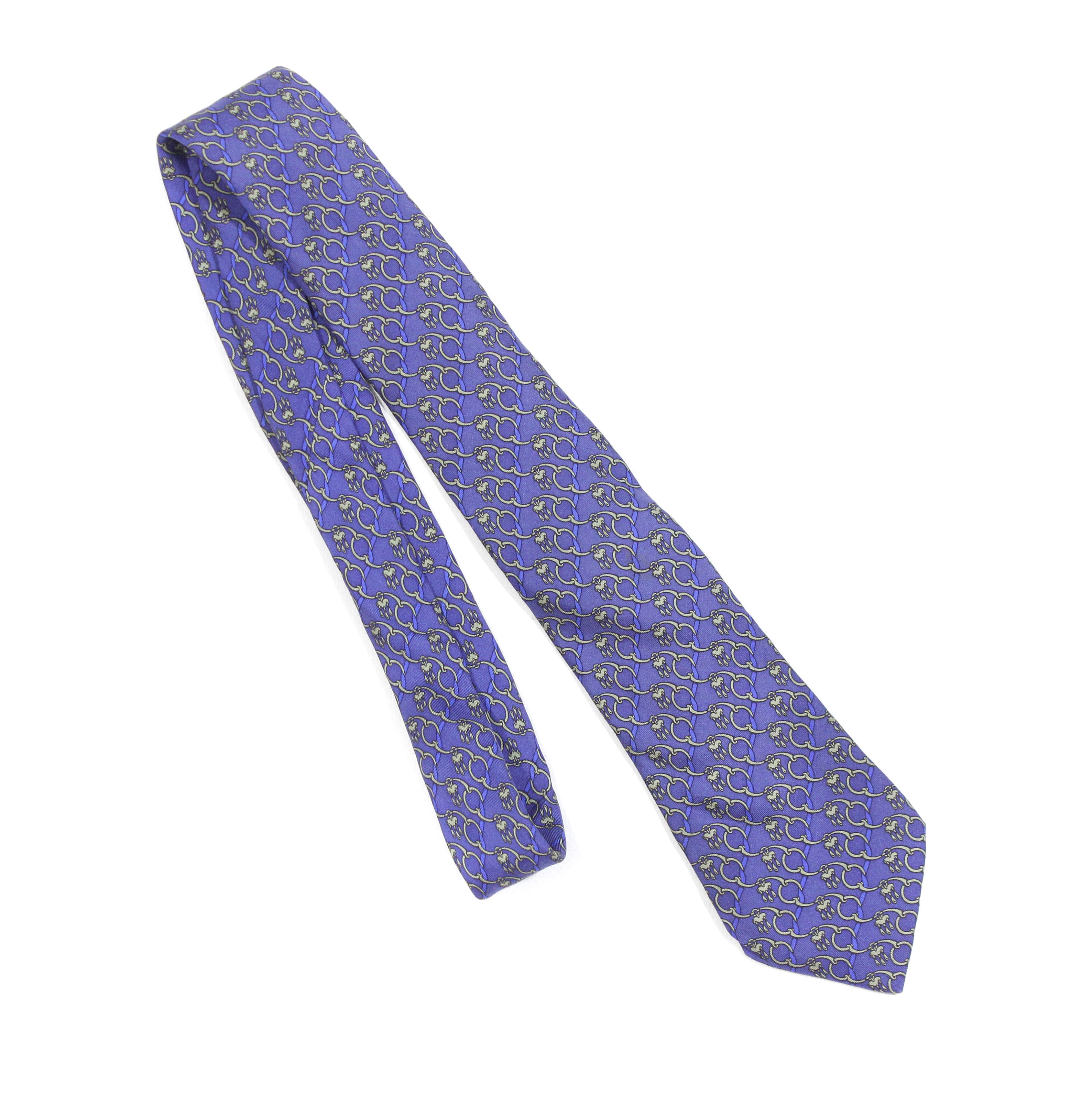 Hermes Chain Link Printed Silk Tie Vintage 7310 EA Size ONE SIZE - 1 Thumbnail