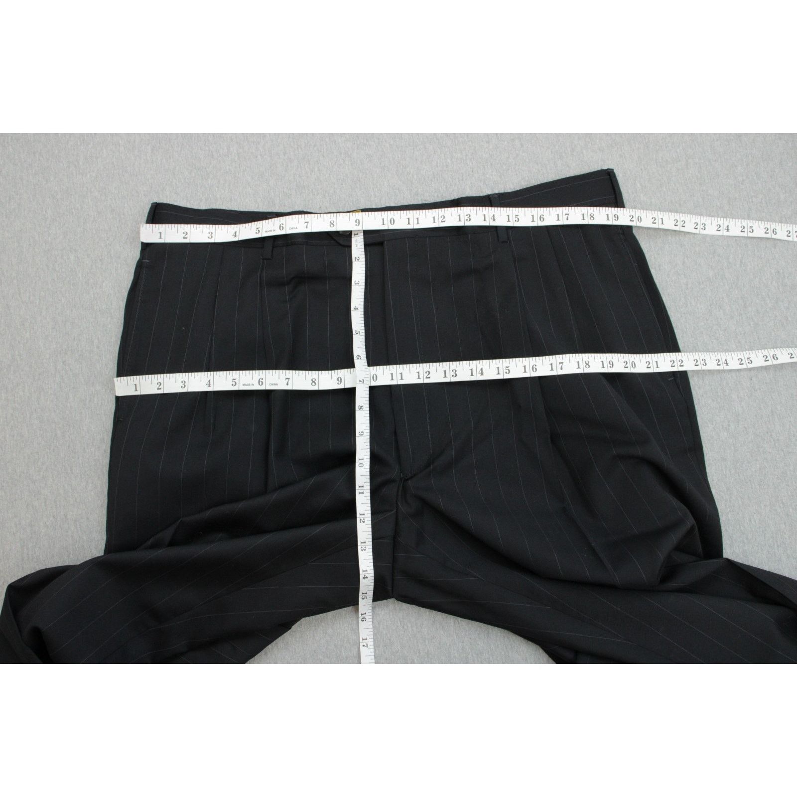 Jos. A. Bank Jos A Bank Suit Mens 48L Black Pinstripe 100% Wool Pants Size 48L - 15 Thumbnail