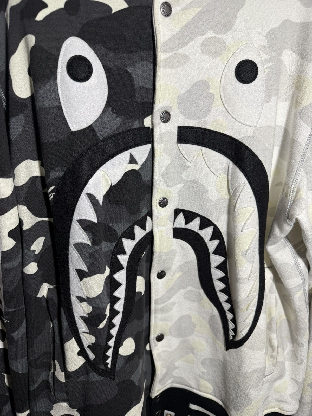 Bape Bape City Camo Shark Sweat Varsity Jacket GLOW IN THE DARK Size US XXL / EU 58 / 5 - 10 Thumbnail
