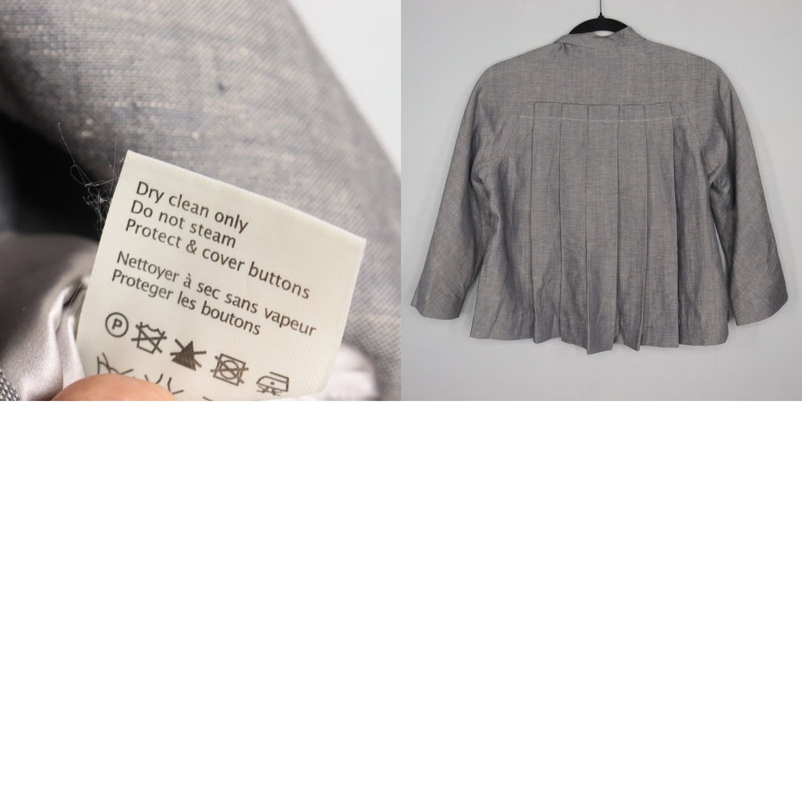 3.1 Phillip Lim 3.1 Phillip Lim Blazer Womens Size 0 Gray Wool Linen Tweed Cropped Office Oversized Button Pockets Jacket Short Solid Pattern Women's Size XS / US 0-2 / IT 36-38 - 8 Thumbnail