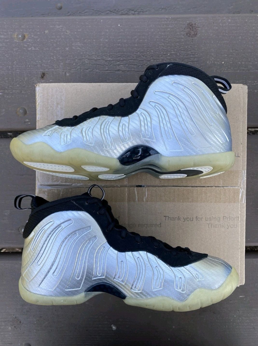 Nike Nike Little Posite Foamposite Pro GS Silver Surfer Size US 7 / EU 40 - 3 Thumbnail