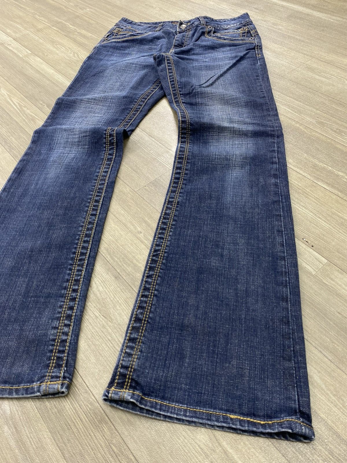 If Six Was Nine 2000s Bangbang Flared Jeans Faded Kmrii Lgb Punk Style Y2K Size US 28 / EU 44 - 3 Thumbnail