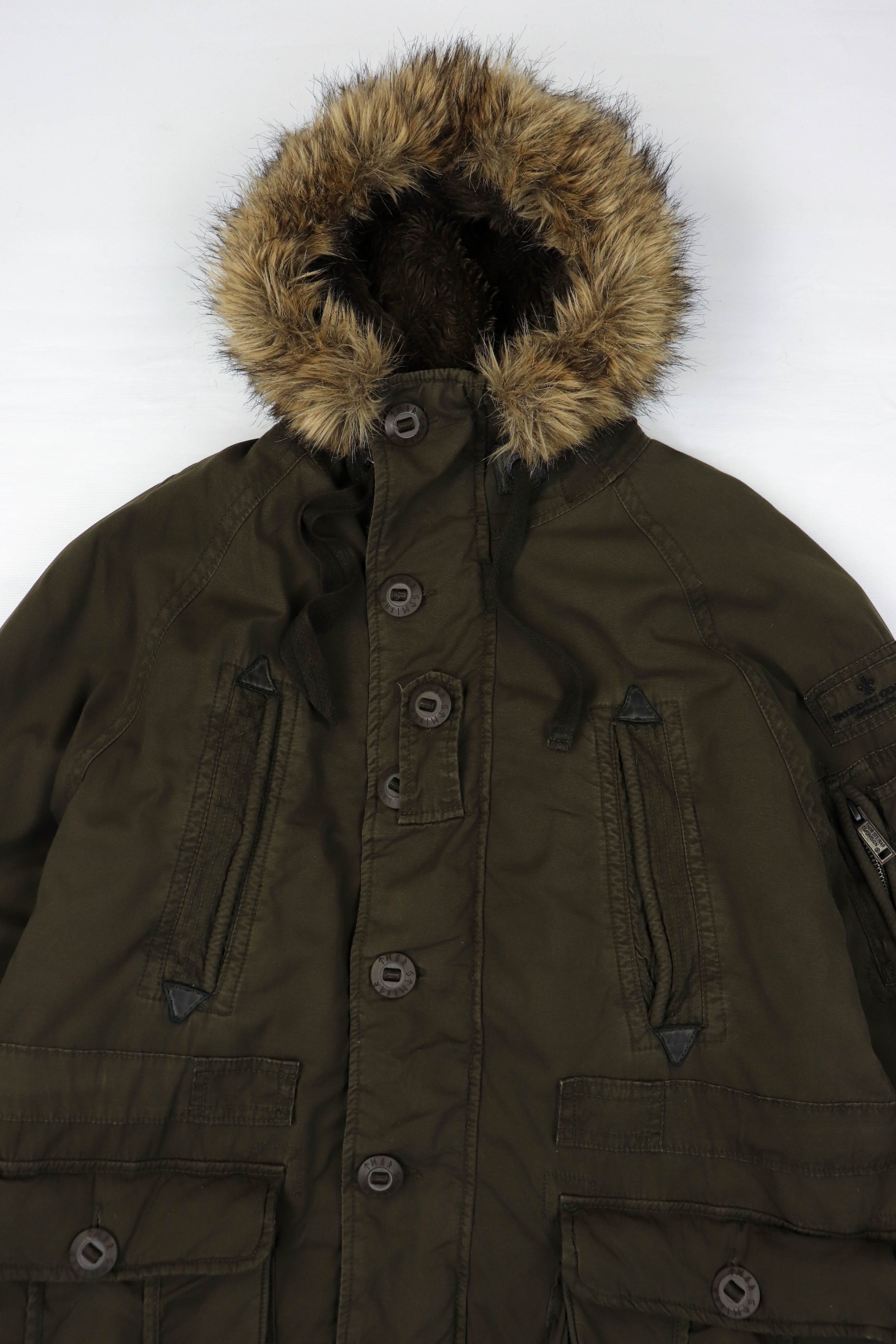 Vintage Thor Steinar Pfadfinder Nordic Comp. Khaki Hooded Parka Size US XL / EU 56 / 4 - 3 Thumbnail