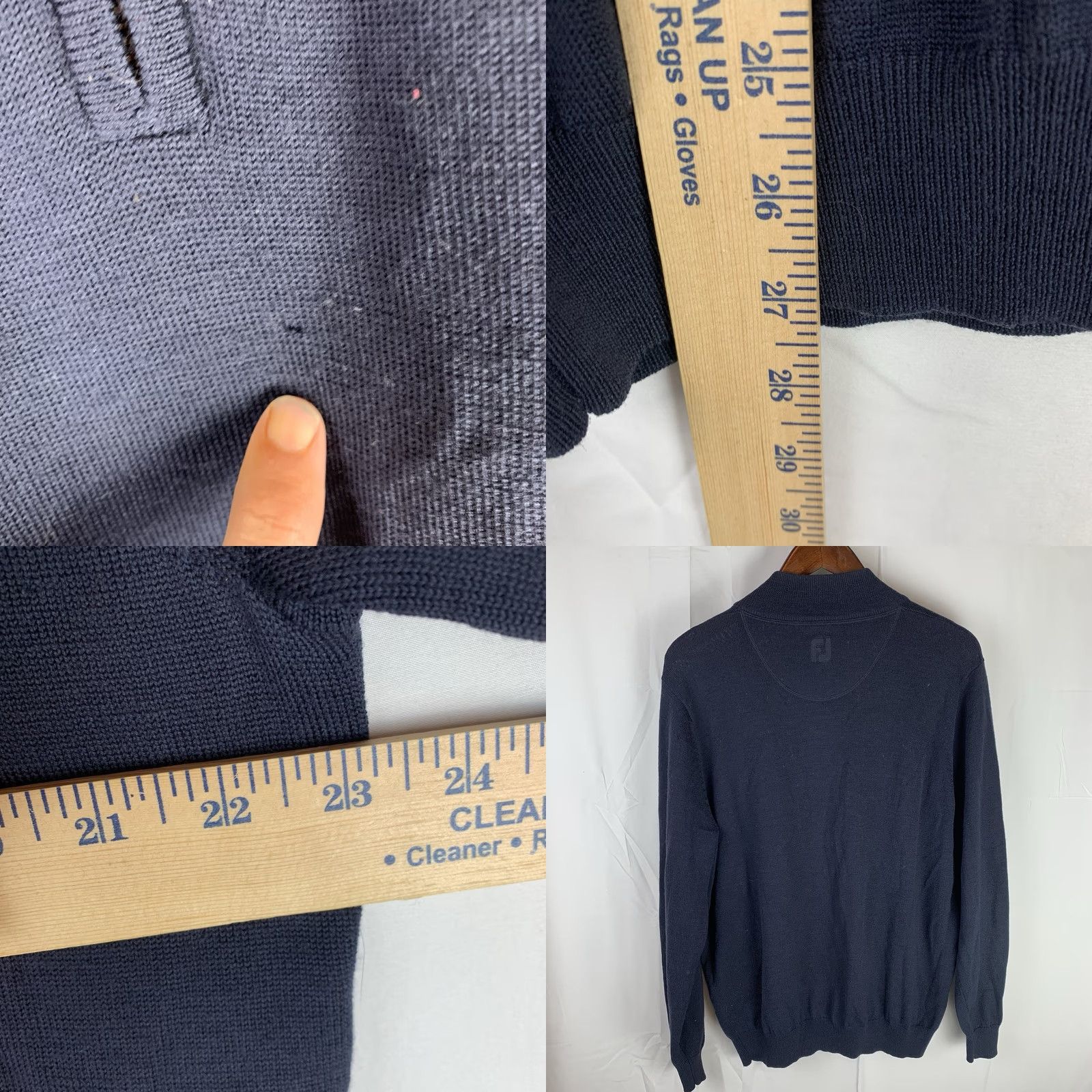 Footjoy FootJoy 1/4 Zip Sweater Mens M Navy Wool Golf Preppy Business Casual Work Size US M / EU 48-50 / 2 - 8 Thumbnail