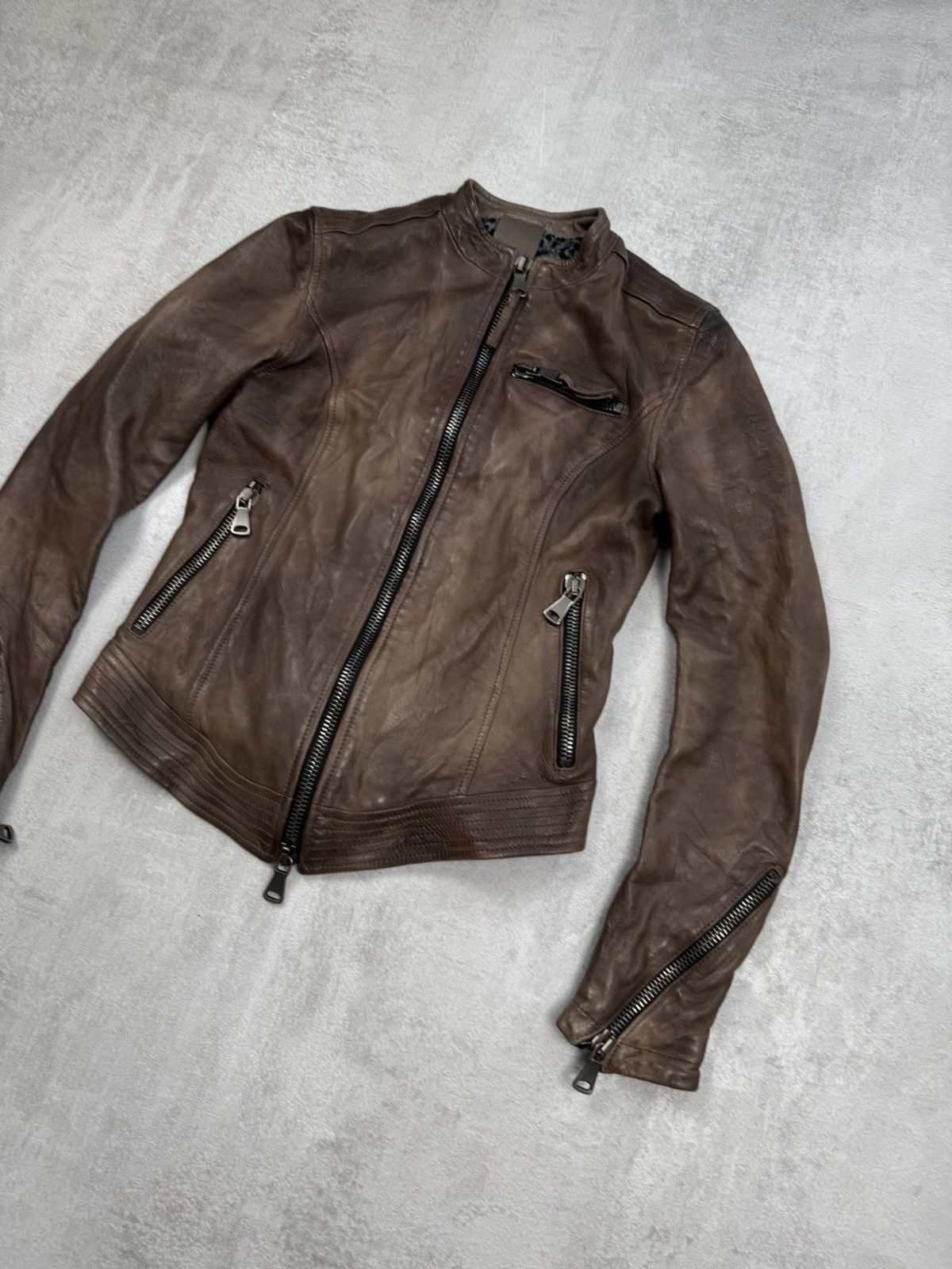 Vintage EMPRESA Milano leather jacket archive opium Rick style y2k Size XS / US 0-2 / IT 36-38 - 2 Thumbnail