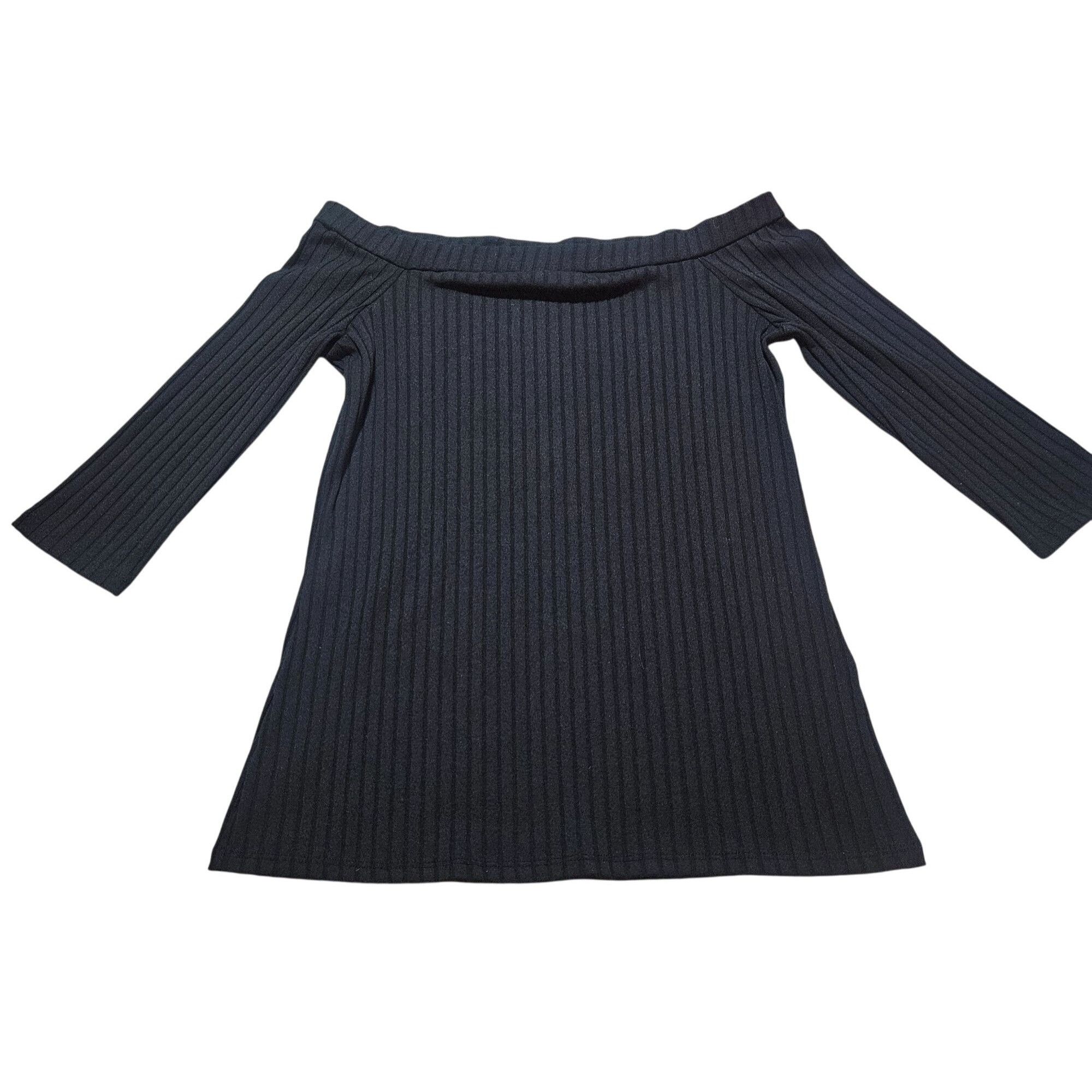 Ann Taylor Ann Taylor Black M Ribbed Off-Shoulder Top – Quiet Luxury Mi Size S / US 4 / IT 40 - 9 Thumbnail