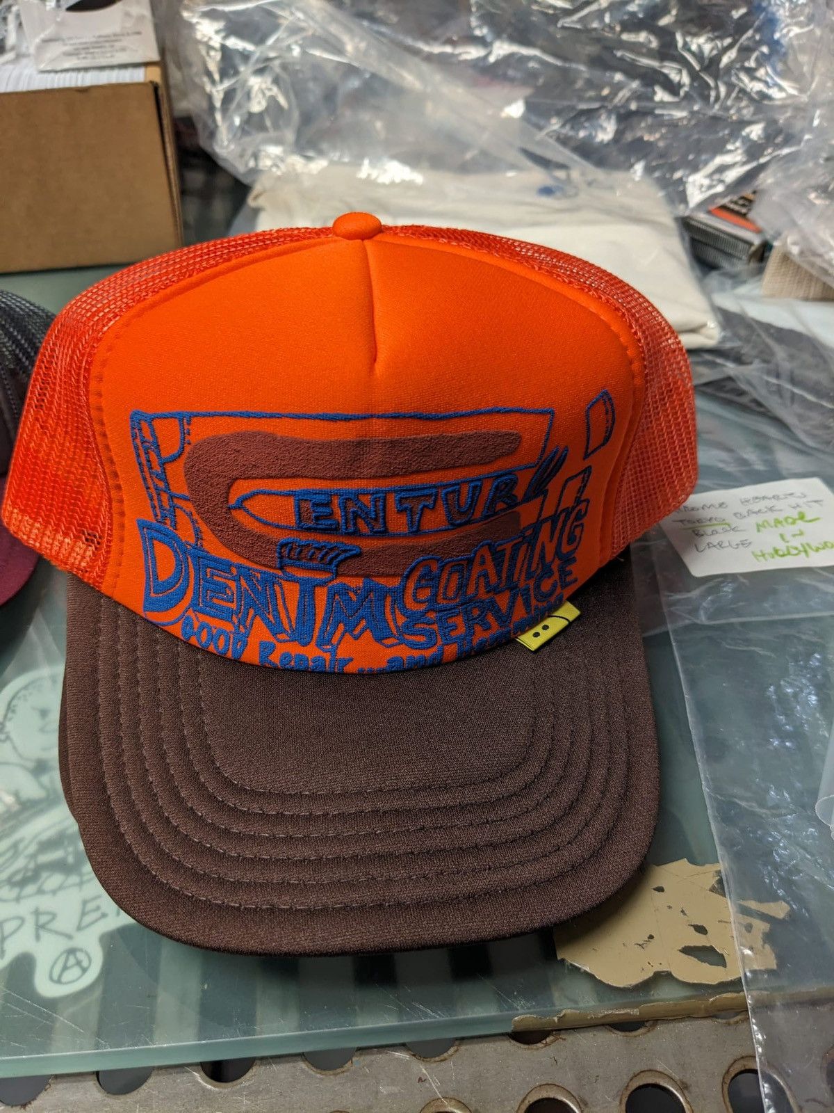 Kapital KAPITAL CENTURY DENIM COATING SERVICE TRUCKER CAP HAT Size ONE SIZE - 4 Thumbnail