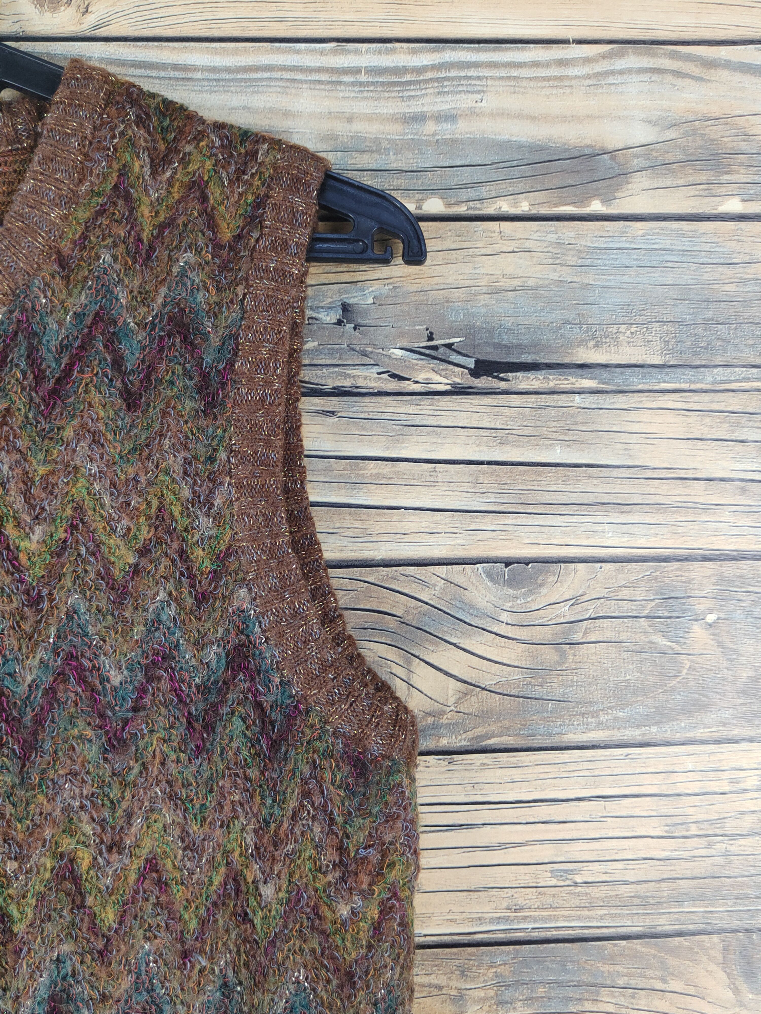 Japanese Brand × Vintage Hana-no Knit Dark Brown vintage mohair Knitwear Vests #W1513 Size XS / US 0-2 / IT 36-38 - 6 Thumbnail