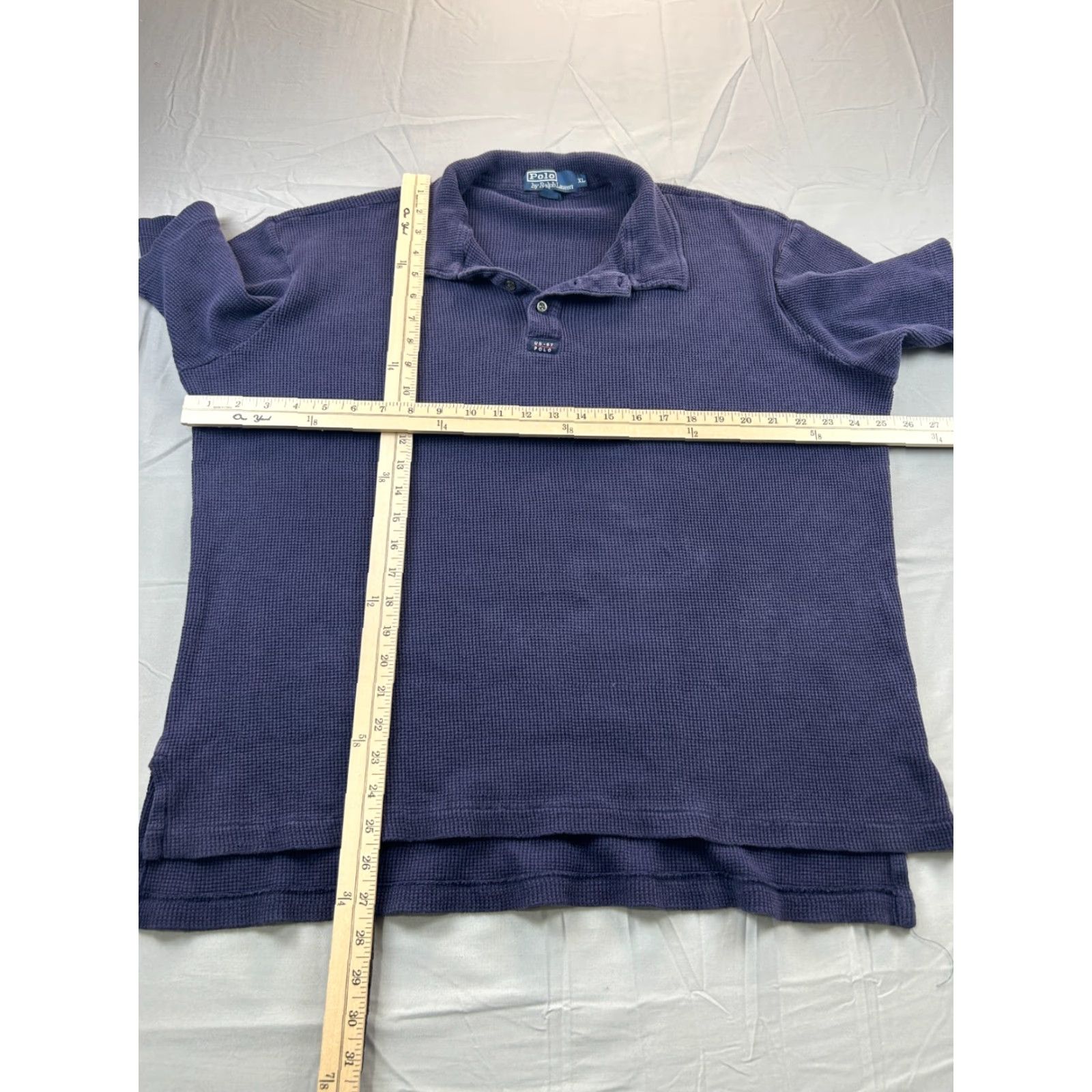 Polo Ralph Lauren Polo Ralph Lauren Polo Shirt Mens XL Navy Waffle Knit Thermal US 67 Blue Size US XL / EU 56 / 4 - 5 Thumbnail