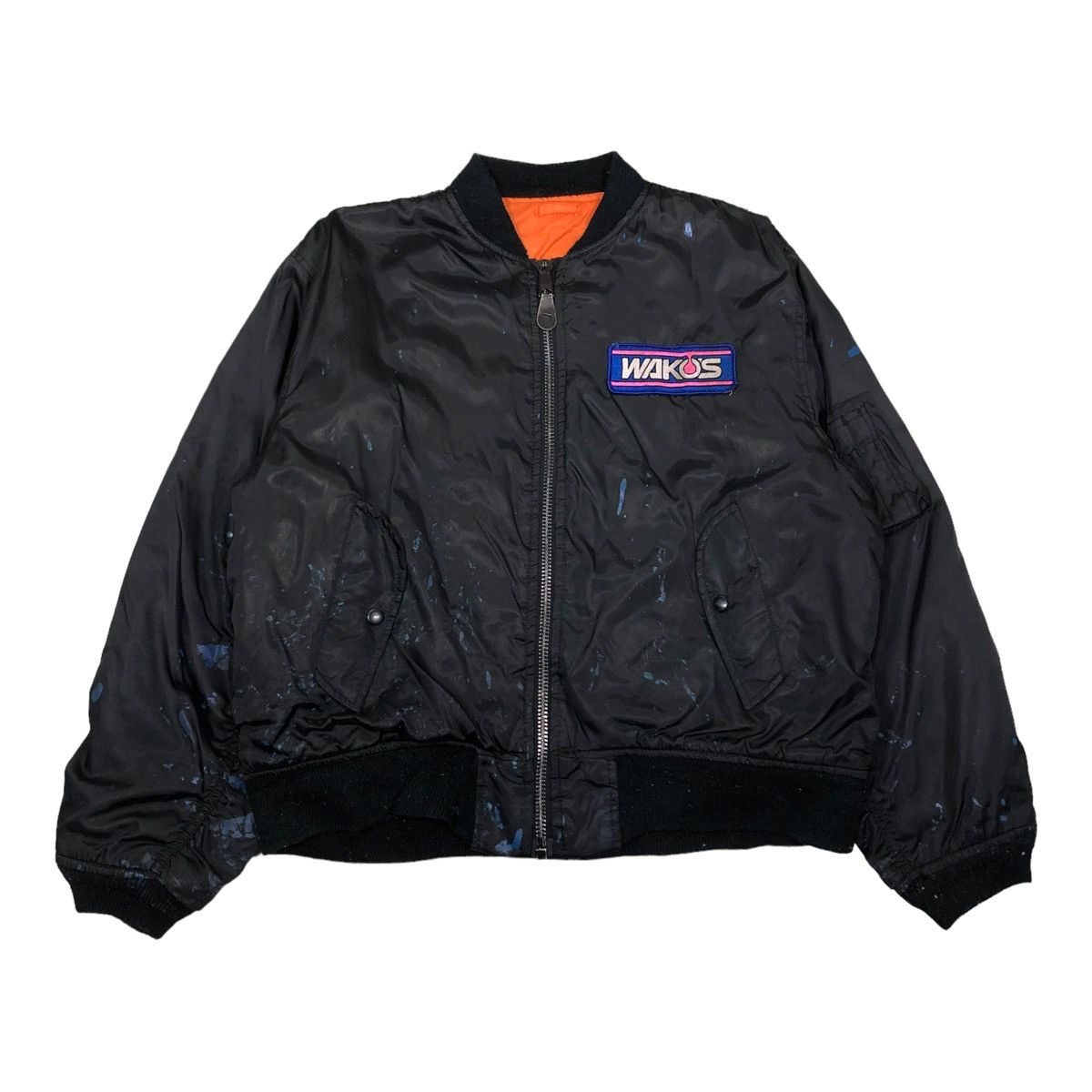 Vintage 🔥VINTAGE BOMBER JACKET MA-1 RACING DUNLOP WAKOS BIG LOGO Size US L / EU 52-54 / 3 - 4 Thumbnail