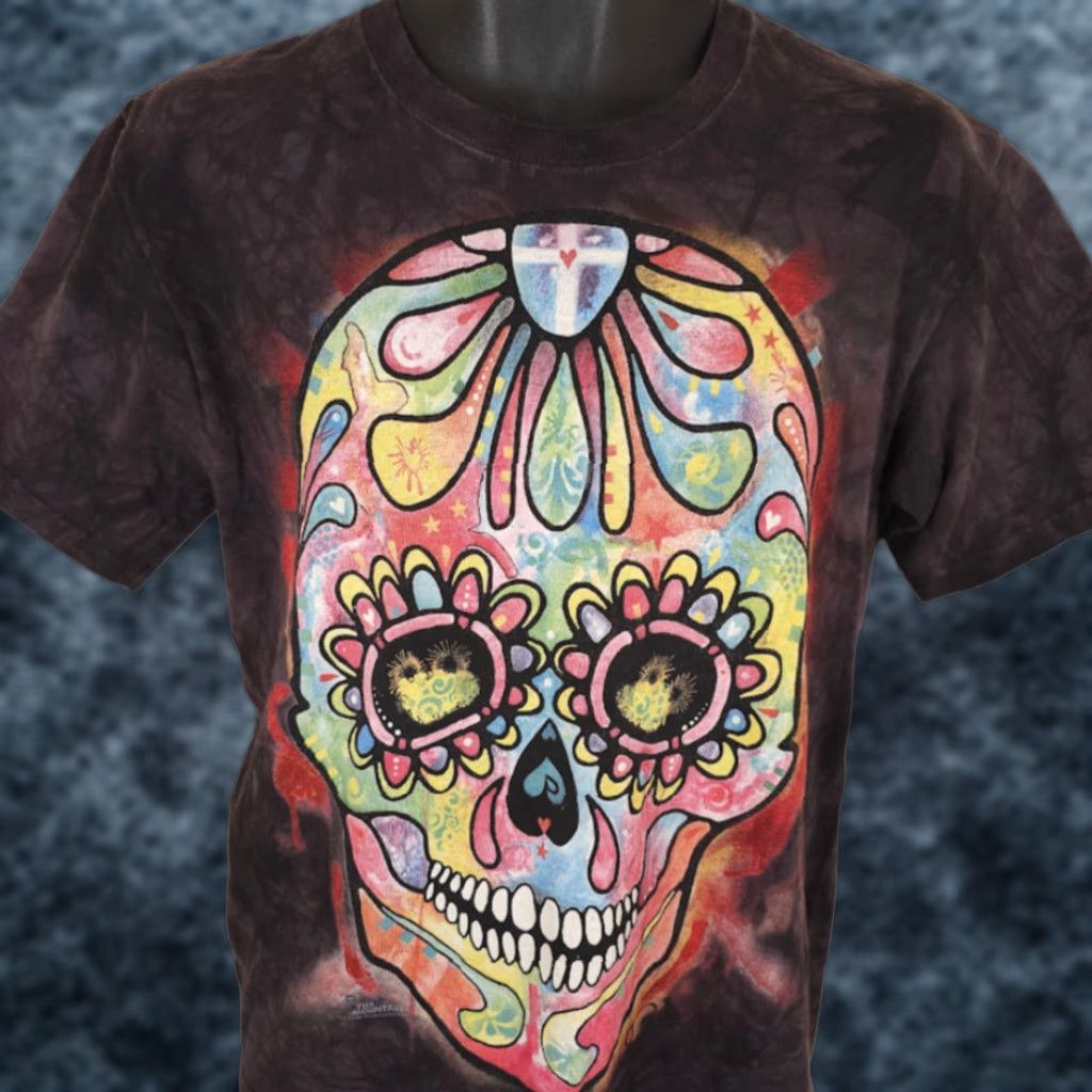 The Mountain Sugar Skull T Shirt Mens Size Small Gray Tie Dye Dean Russo Art The Mountain Size US S / EU 44-46 / 1 - 1 Thumbnail