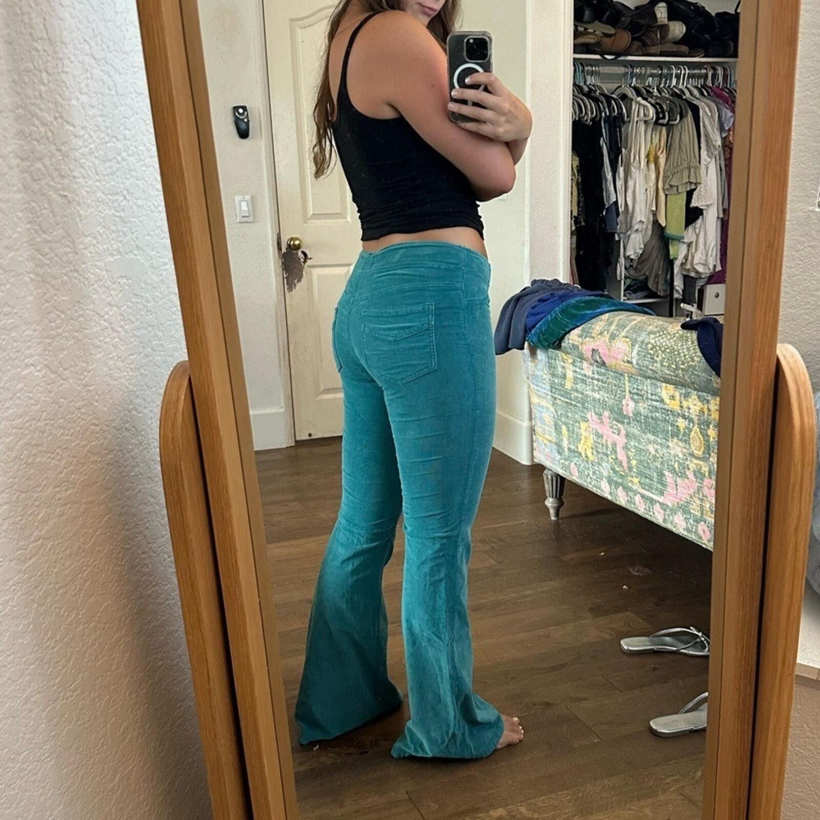 Free People Free People Teal Boot Cut Pants, Size 29 Size 29" - 8 Thumbnail