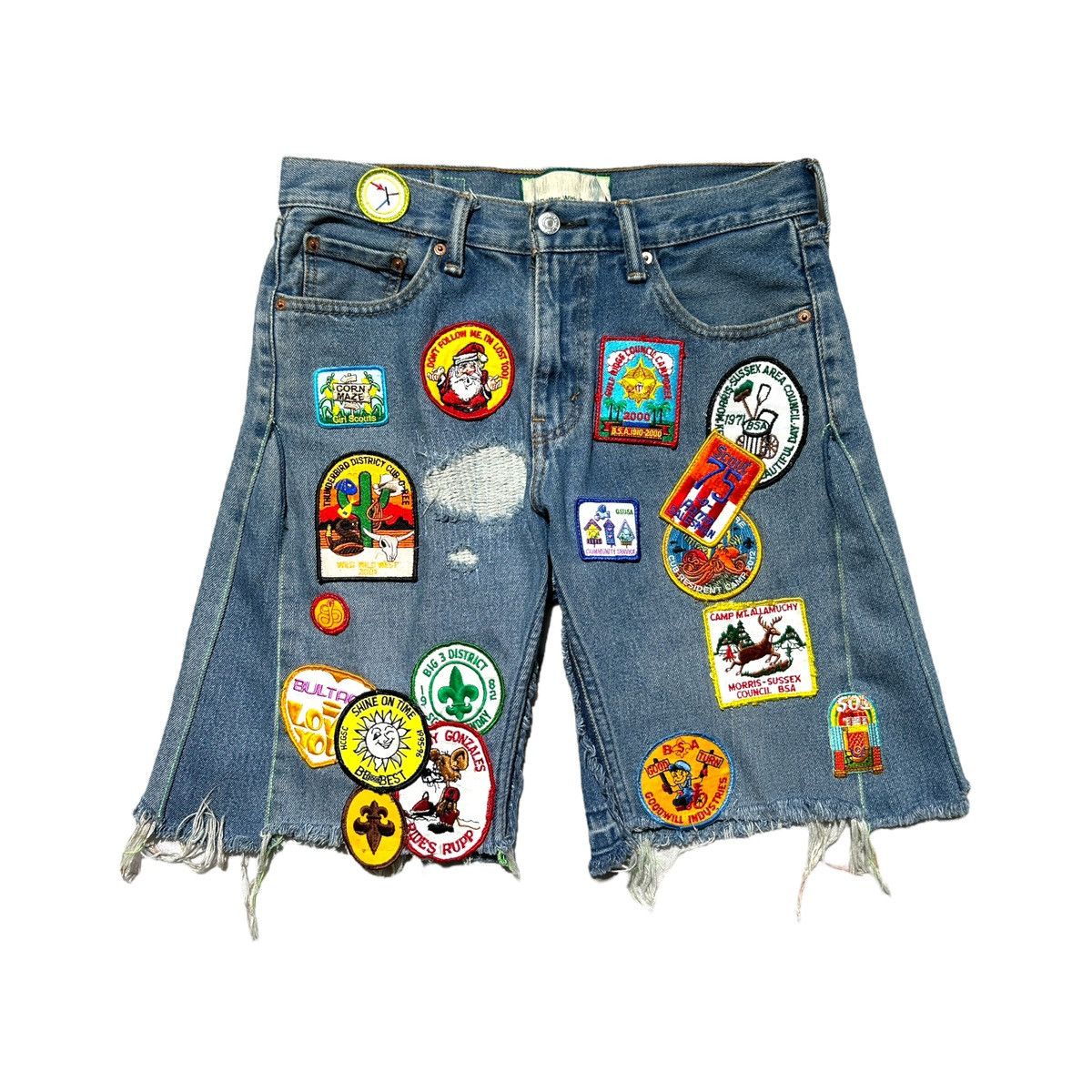 Better With Age Better With Age Gentleman s Patch Rework Denim Shorts Grailed