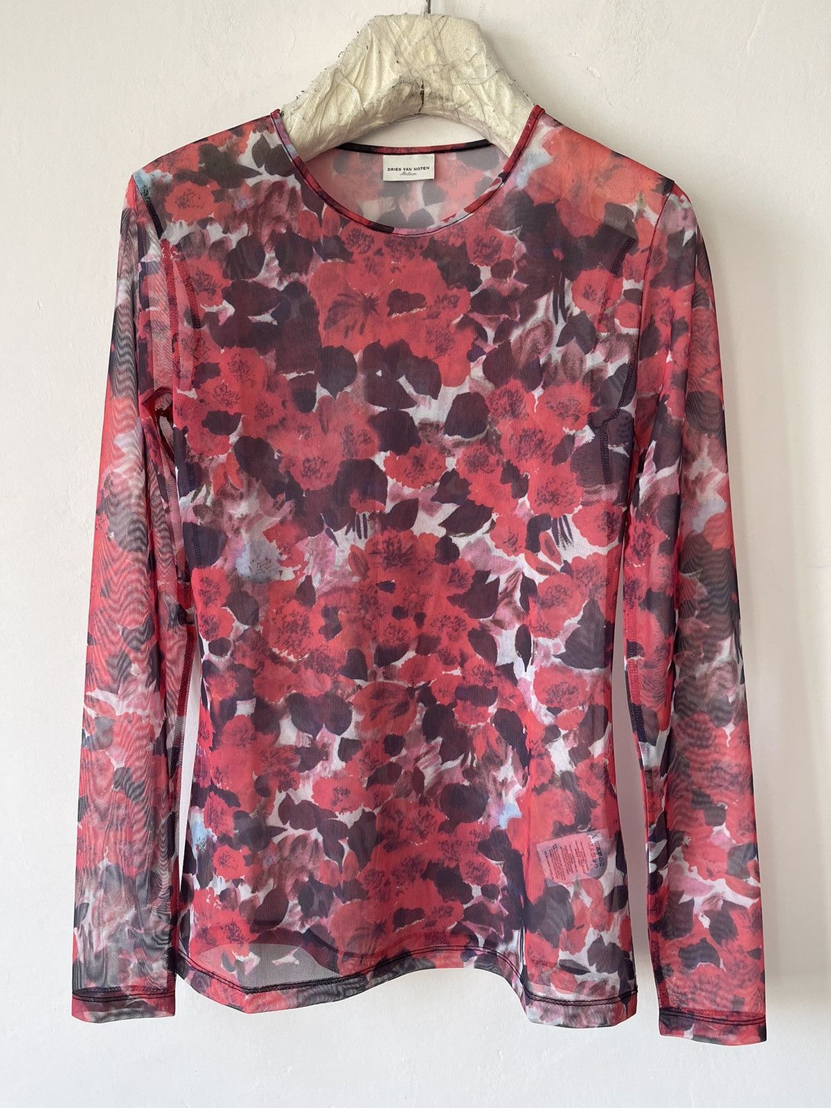 Dries Van Noten Heste Floral-print stretch-mesh top Size M / US 6-8 / IT 42-44 - 2 Thumbnail